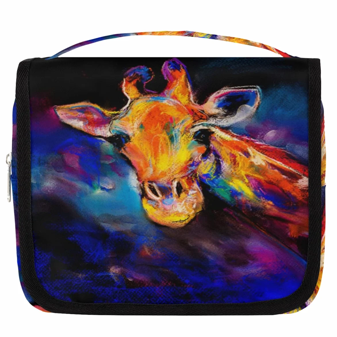 Żyrafa Malarstwo Podróżna Kosmetyczka Żyrafa Mycie Torba Unisex Wiszące przybory toaletowe Kosmetyczka Organizer do makijażu, wielobarwny, Jeden rozmiar