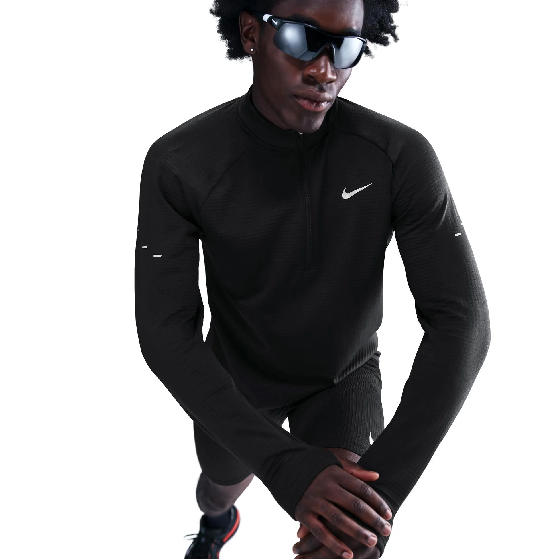 NIKE Górna część biegowa Mężczyźni Nike Stride Winterfestes Therma-fit Repel Laufoberteil Mit Halbreißverschluss Für Herren
