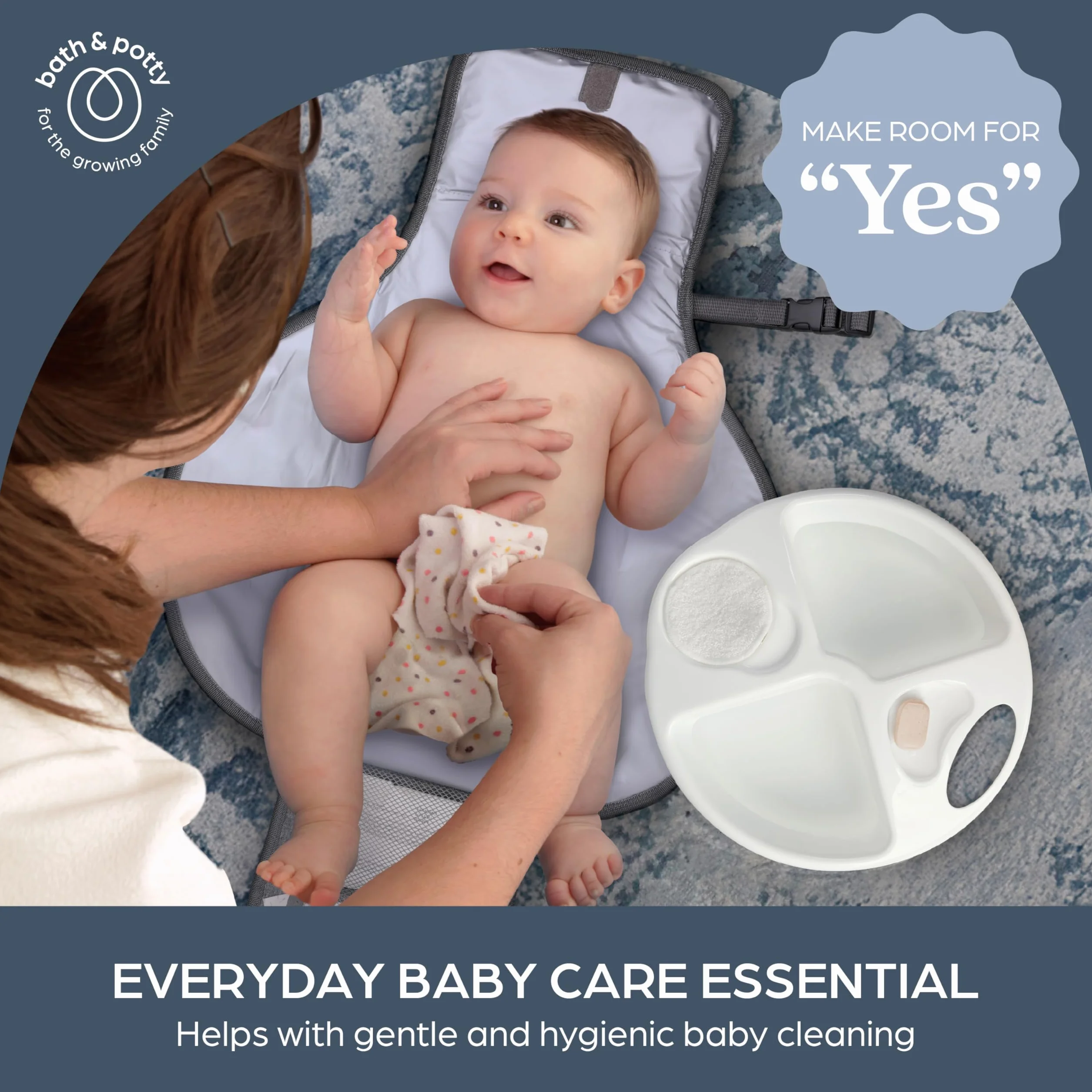 Dreambaby Miska górna i ogonowa, do codziennego użytku, miska górna i ogonowa do kąpieli niemowląt, 2 oddzielne miejsca na gąbki górne i ogonowe, ergonomiczna konstrukcja, lekka i przenośna, łatwa do
