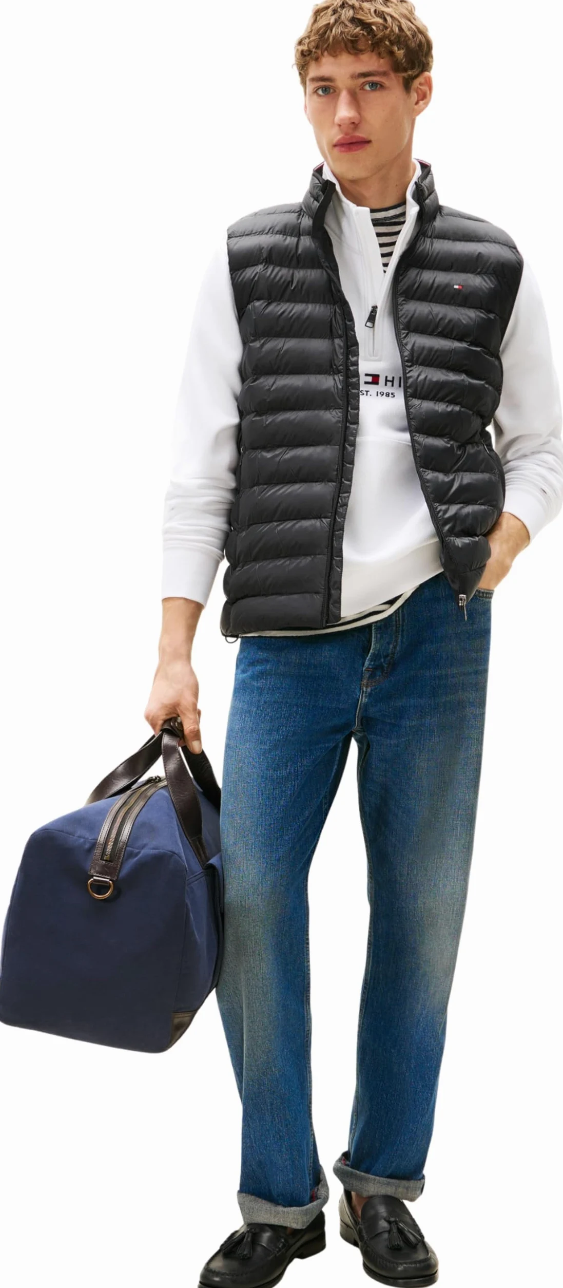 Tommy Hilfiger Męska kamizelka z recyklingu MW0MW39989, czarna, L, czarny (czarny), L