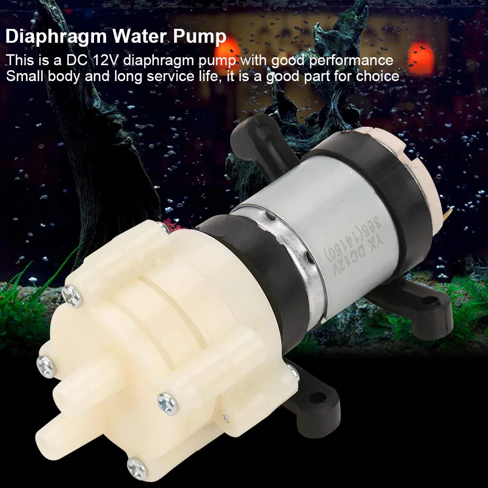 Pompa membranowa, DC 12 V, mini elektryczna membranowa pompa zasysająca wodę, mały korpus i długa żywotność do ekspresu do herbaty, chłodzenia wodą, pojemnika na ryby itp