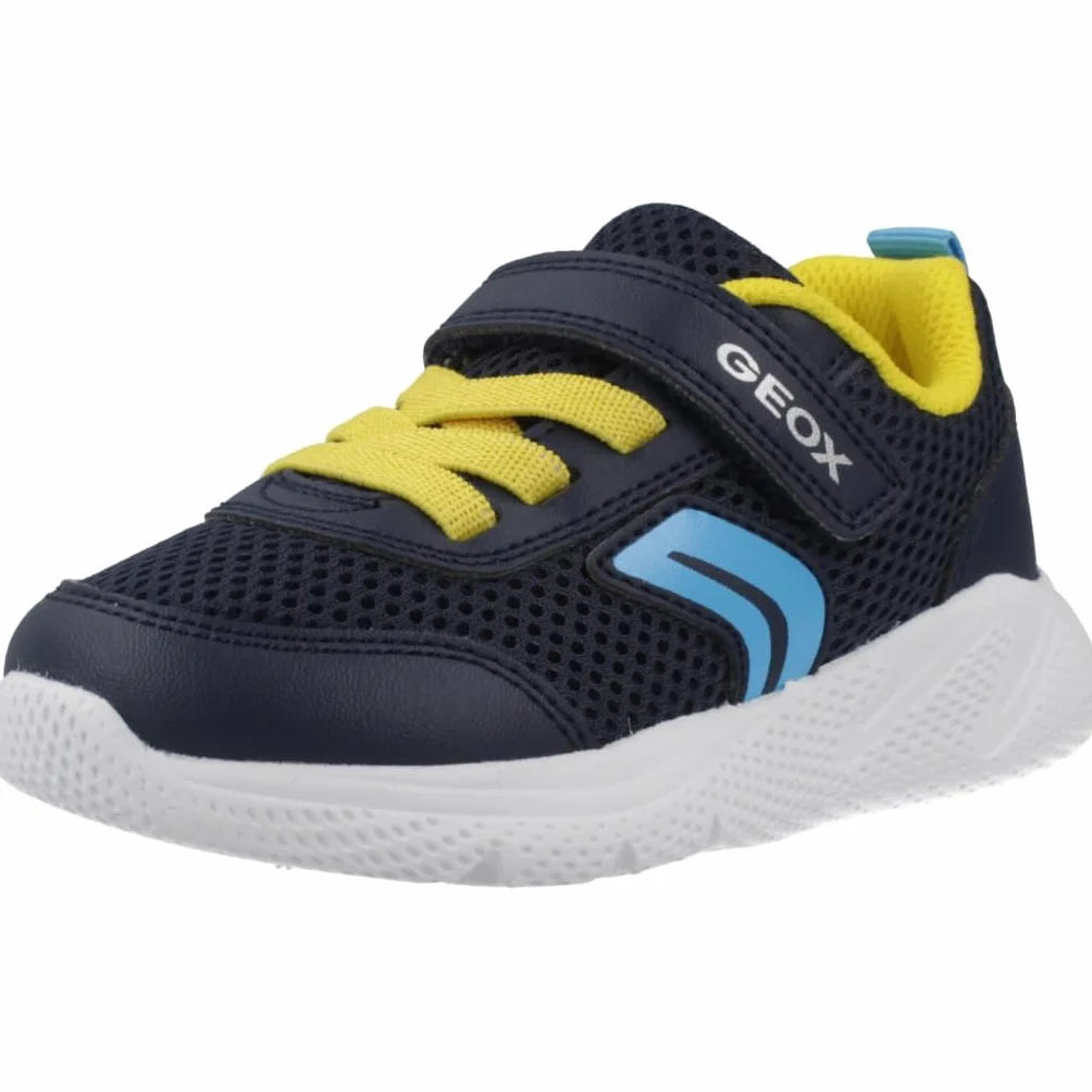 Geox B SPRINTYE Boy C Sneakers, granatowe/żółte, 26 EU
