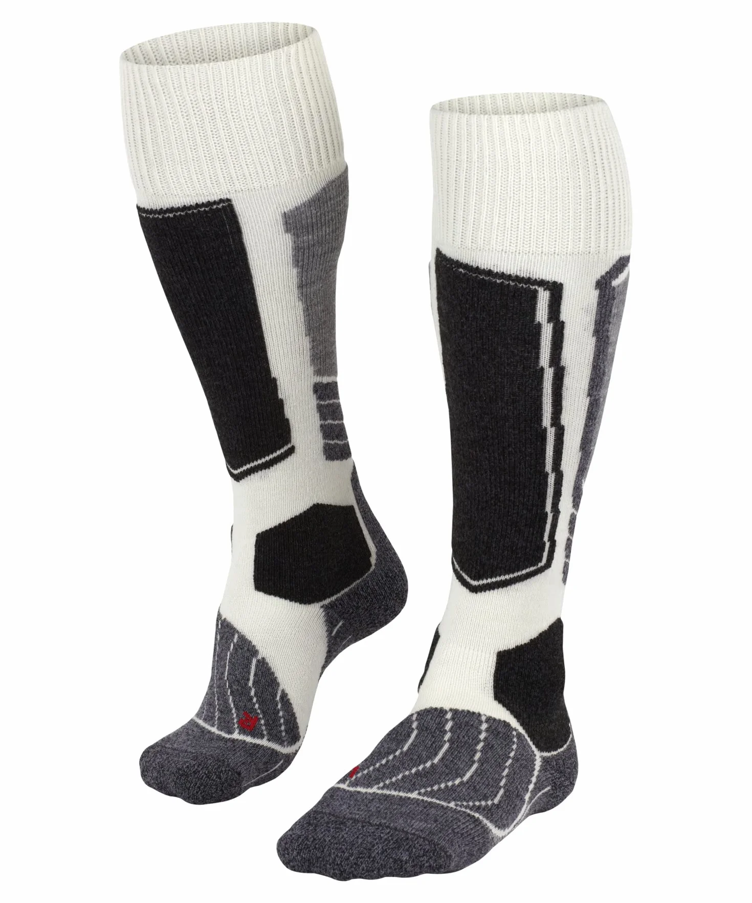 FALKE Skarpety narciarskie SK1 Comfort W Kh Wełna Jedwab ciepłe grube 1 Para Biały Off-White 37-38