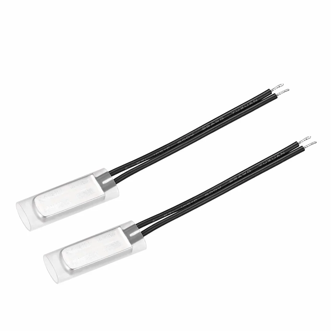 sourcing map 2 szt. KSD9700 termostat 65℃ normalnie zamknięty przełącznik temperatury przełącznik termiczny N.C 5A regulator temperatury z metalu bimetalu