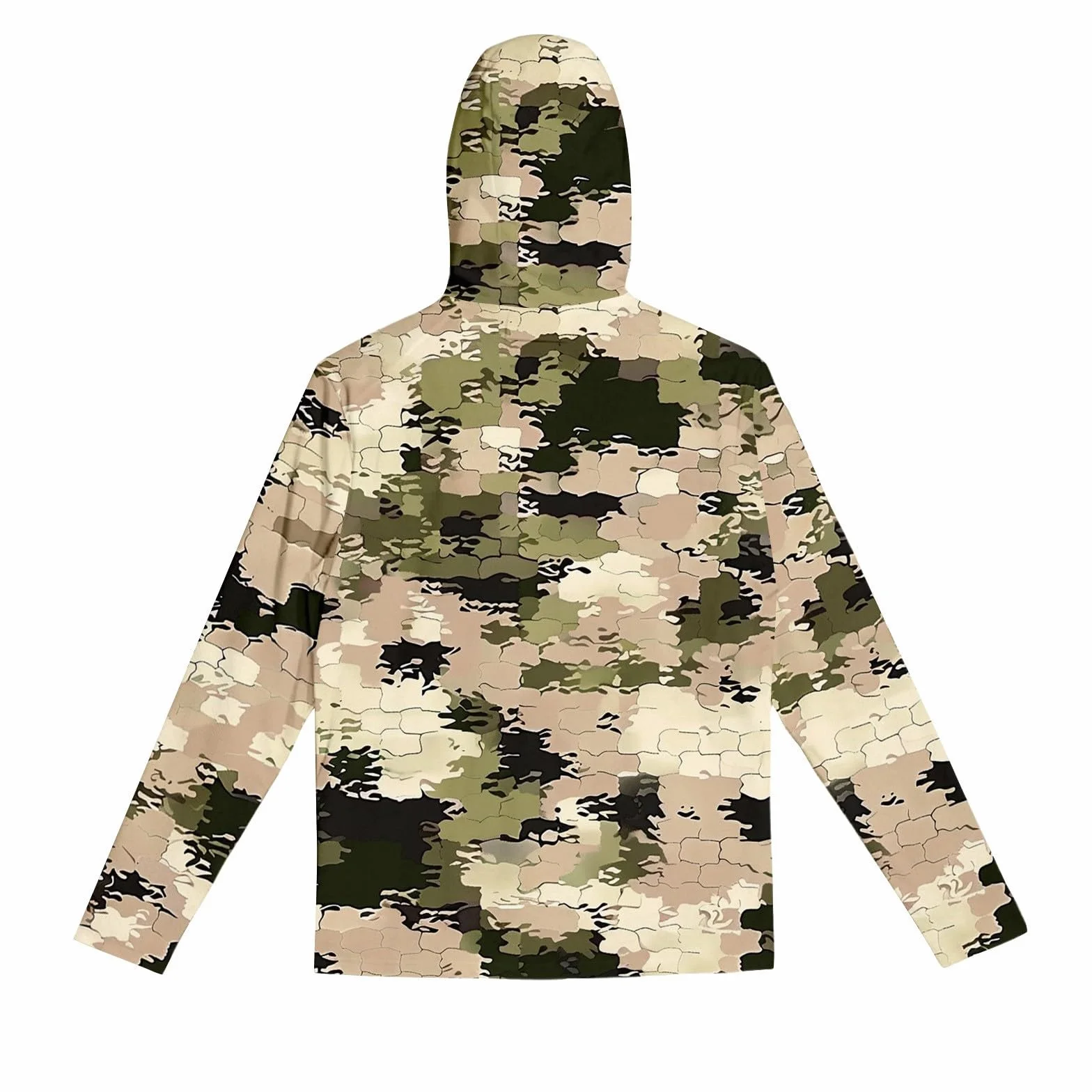 DENGJIAMY Męska bluza z kapturem chroniąca przed słońcem UPF 50+ Rash Guard Camo Shirt z długim rękawem outdoorowe wędkarstwo bieganie wędrówki bluza z kapturem topy z maską
