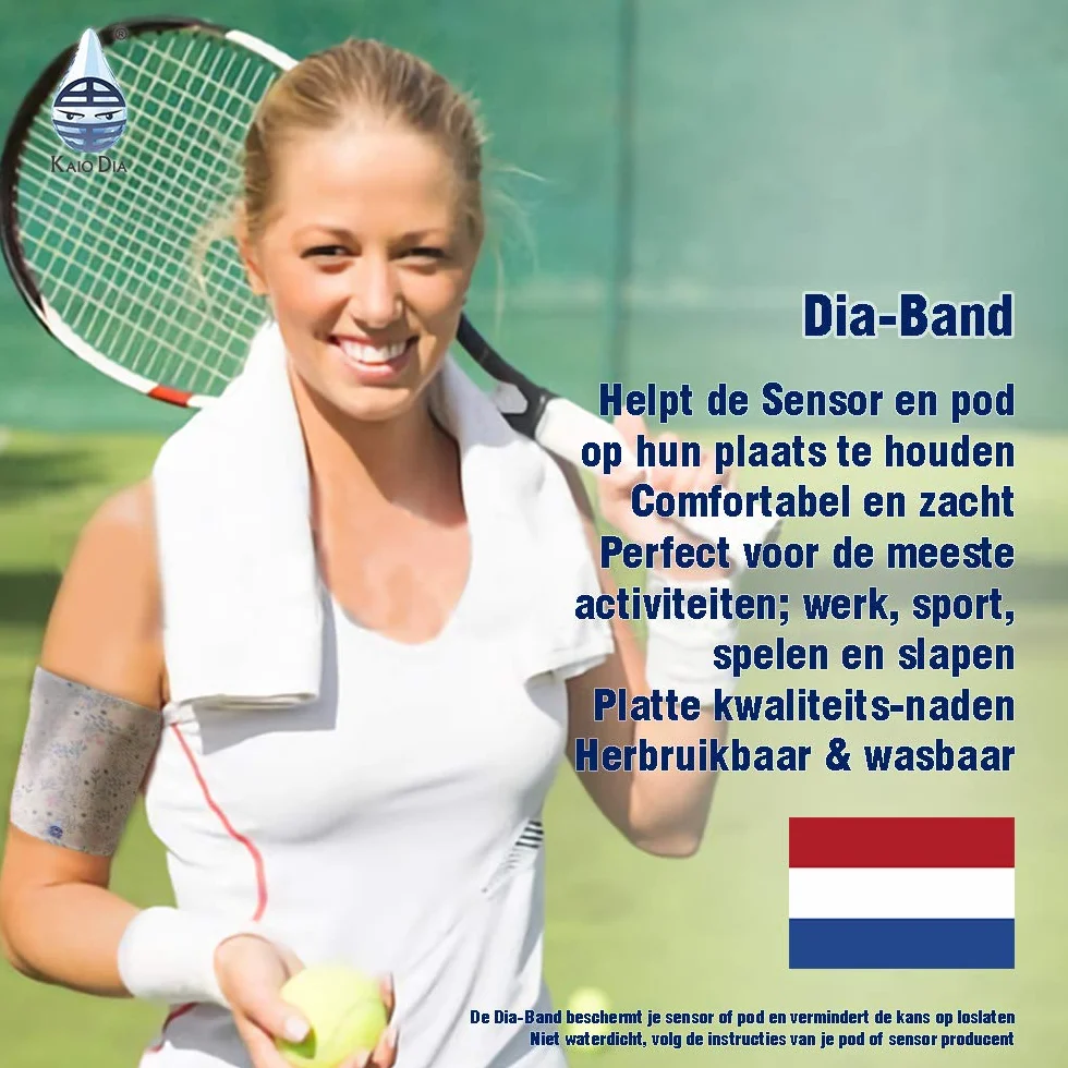 Dia-Band, ultra cienki mankiet do czujnika glukozy Freestyle Libre, Medtronic, Dexcom lub Omnipod - Wygodna i wielokrotnego użytku opaska cukrzycowa. (M (27-30 cm))