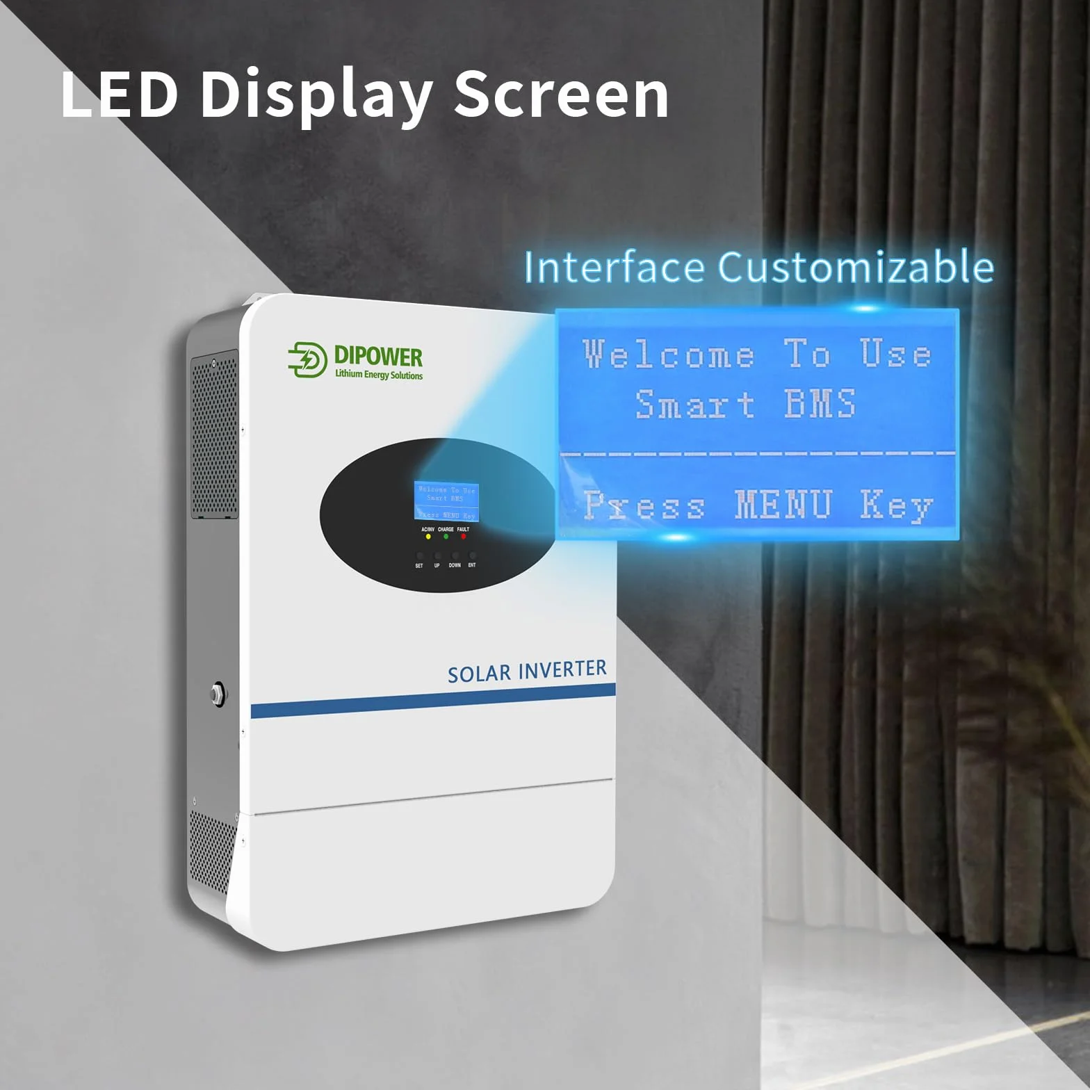 DIPOWER Falownik Solarny 5000W 48V DC do 220V/230V z Kontrolerem Ładowania 100A MPPT, Inwerter Solarny z Wbudowaną Funkcją Równoległą dla Systemu Off-Grid
