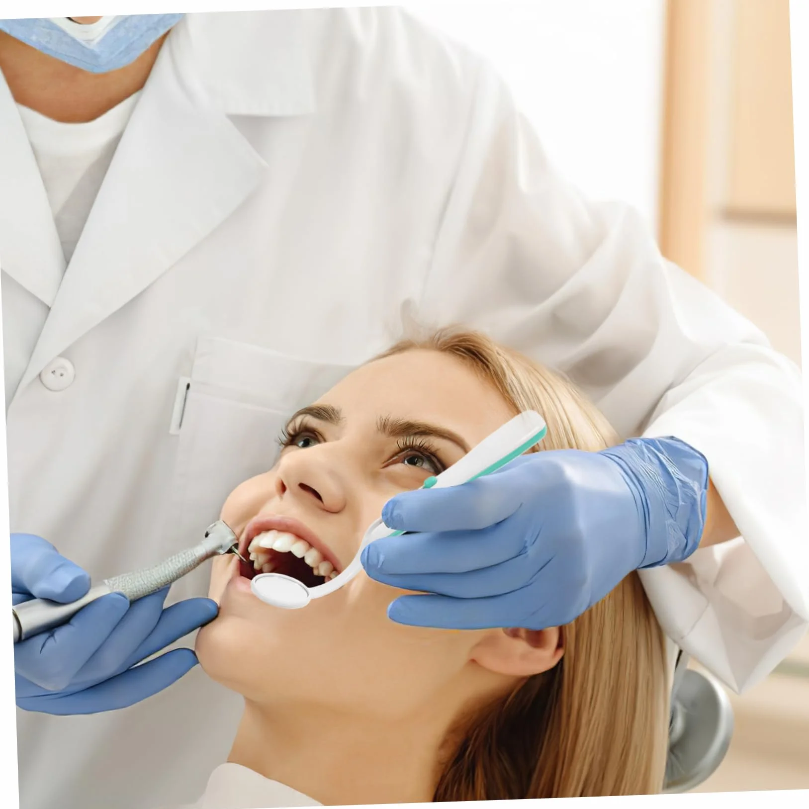 Lusterko Dentystyczne LED z Funkcją Antifogging Zielone Wziernik Do Inspekcji Zębów Plastikowe Lusterko Do Ust Stomatoskop dla Dentystów Łatwe Użyciu i Praktyczne