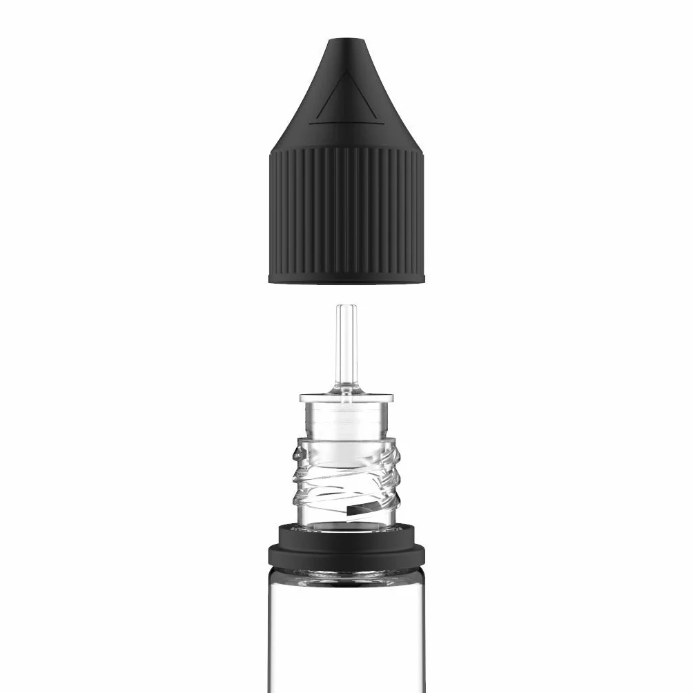 Chubby Gorilla V3 10 x 30ml Slim plastikowe butelki PET z zakraplaczem przezroczysta czarna pokrywka