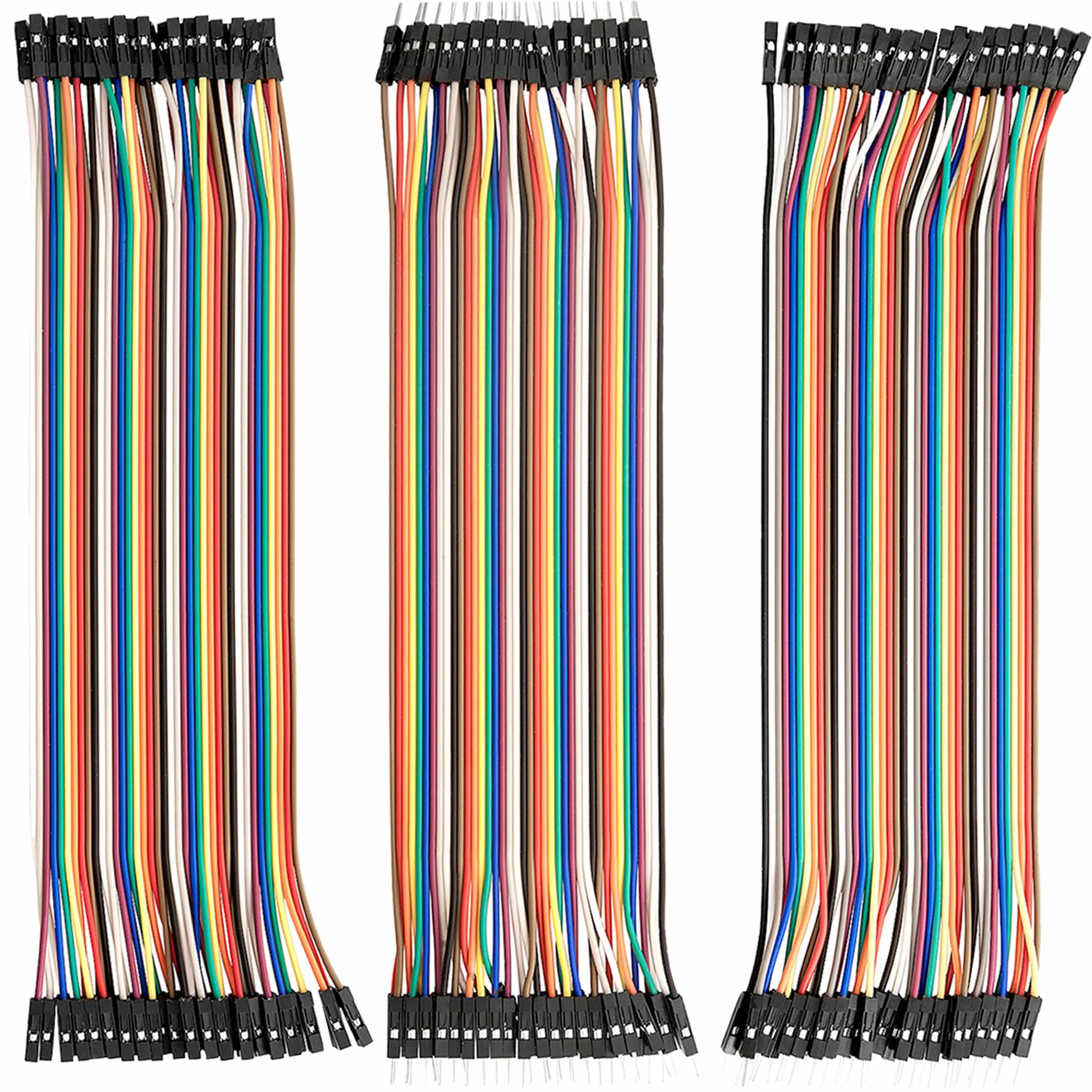 VoltMate Zestaw 3 szt. Jumper Wire M2M, F2M, F2F - 40 szt. 20 cm - kompatybilny z Arduino i Raspberry Pi Breadboard