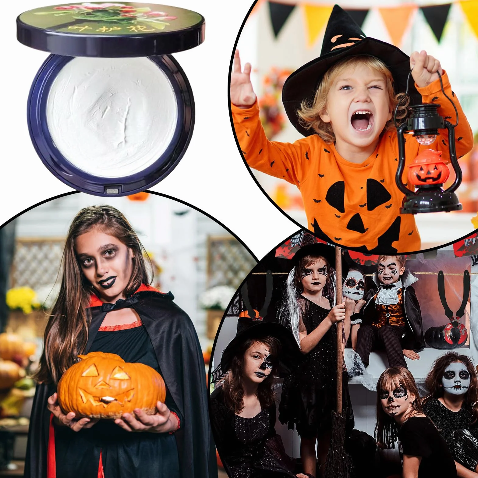 Biały podkład makijaż twarzy kompaktowy długotrwały odporny na plamy Halloween karnawał