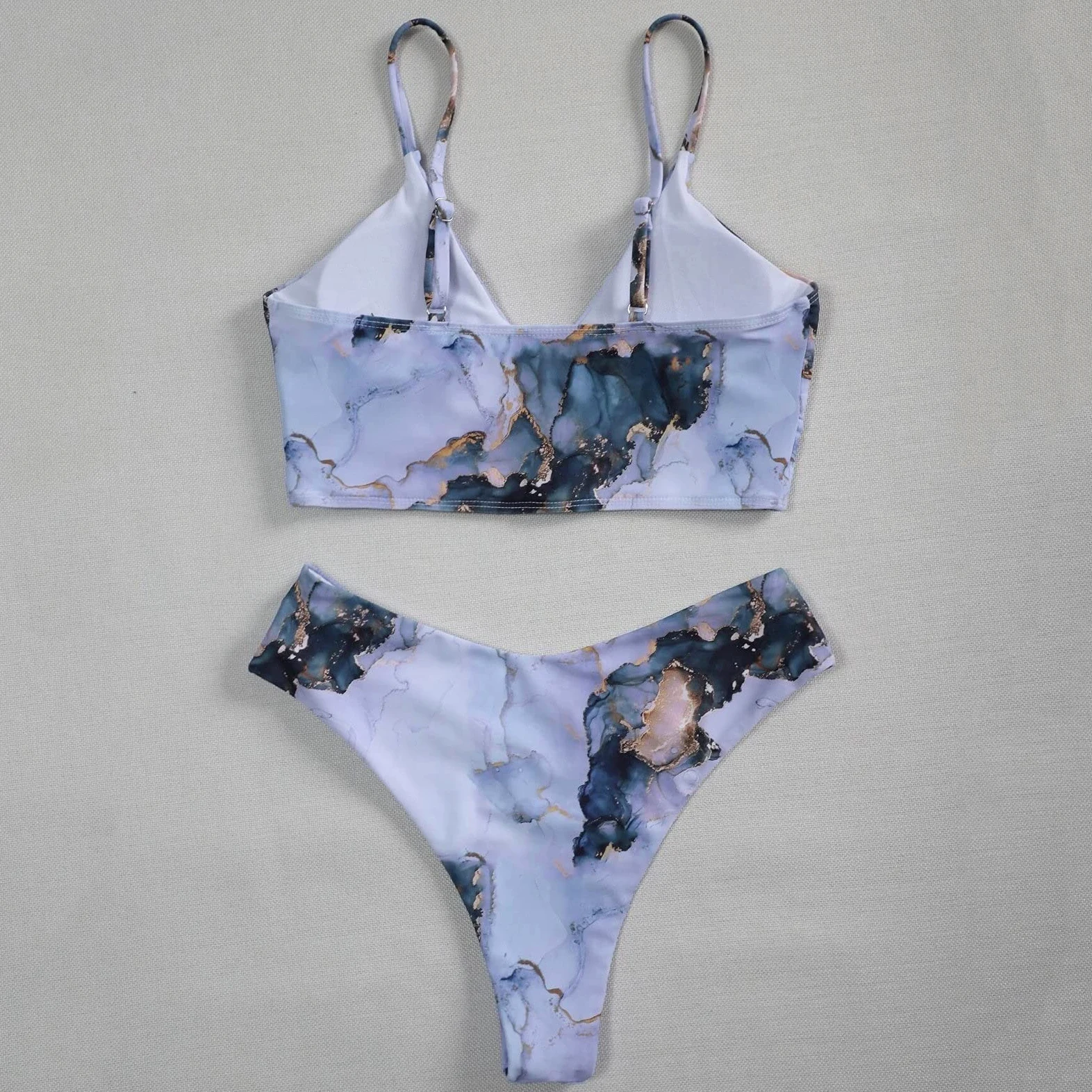 Bikini z wysokim stanem Kobieta Letnie modne bikini Damskie bikini push-up z wysokim stanem Dwuczęściowy strój kąpielowy w kolorze wody (kolor: wielobarwny, rozmiar: kod X-Large) (kod wielobarwny Xb