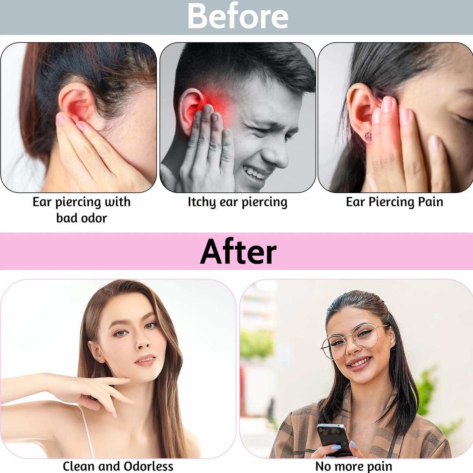 Patyczki do czyszczenia dziurek w uszach, 180 sztuk, nici do czyszczenia uszu, jednorazowe narzędzie do czyszczenia dziurek w uszach, nici do piercingu nosa i uszu, narzędzie do czyszczenia