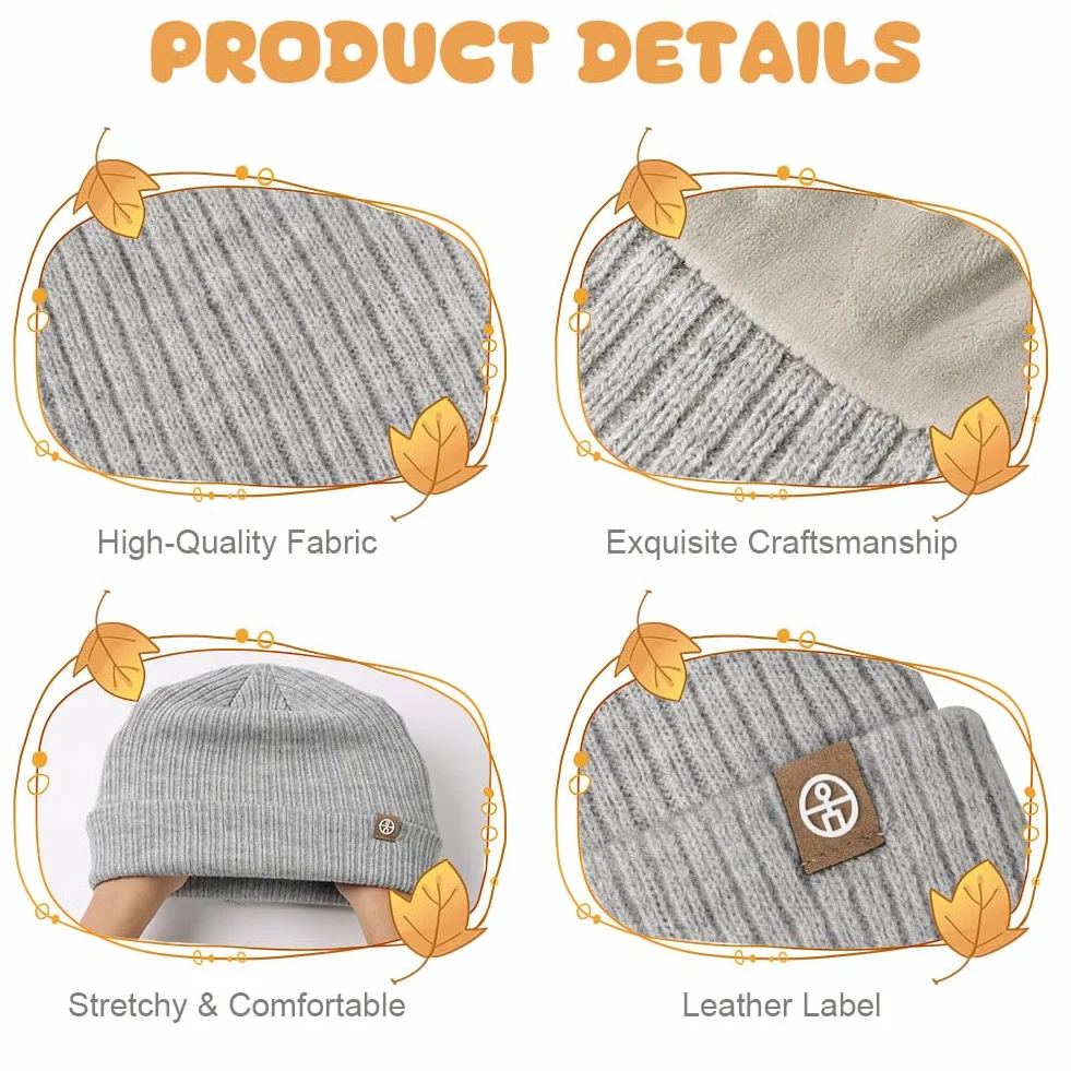 Zestaw czapek i szalika dla dzieci, czapka zimowa beanie i szalik, czapka z dzianiny, ciepła dzianina, uniseks, dla chłopców i dziewczynek, 2-8 lat, na narty, rower, outdoor