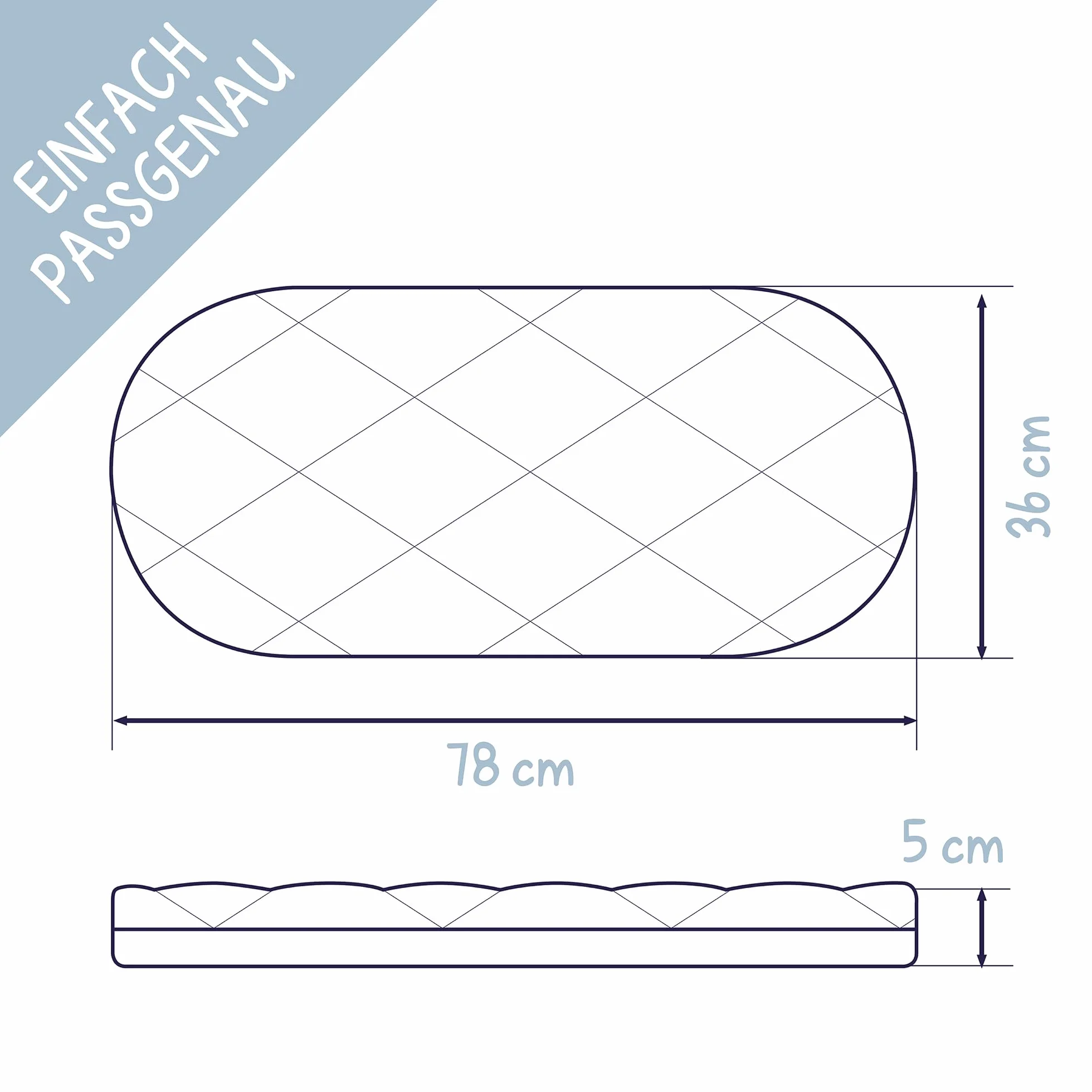Julius Zöllner Dr. Lübbe Air Plus 78 x 36 cm – materac dla niemowląt do wózka dziecięcego – idealny dla noworodków – Made in Germany – wysokiej jakości i sprawdzony pod kątem substancji szkodliwych