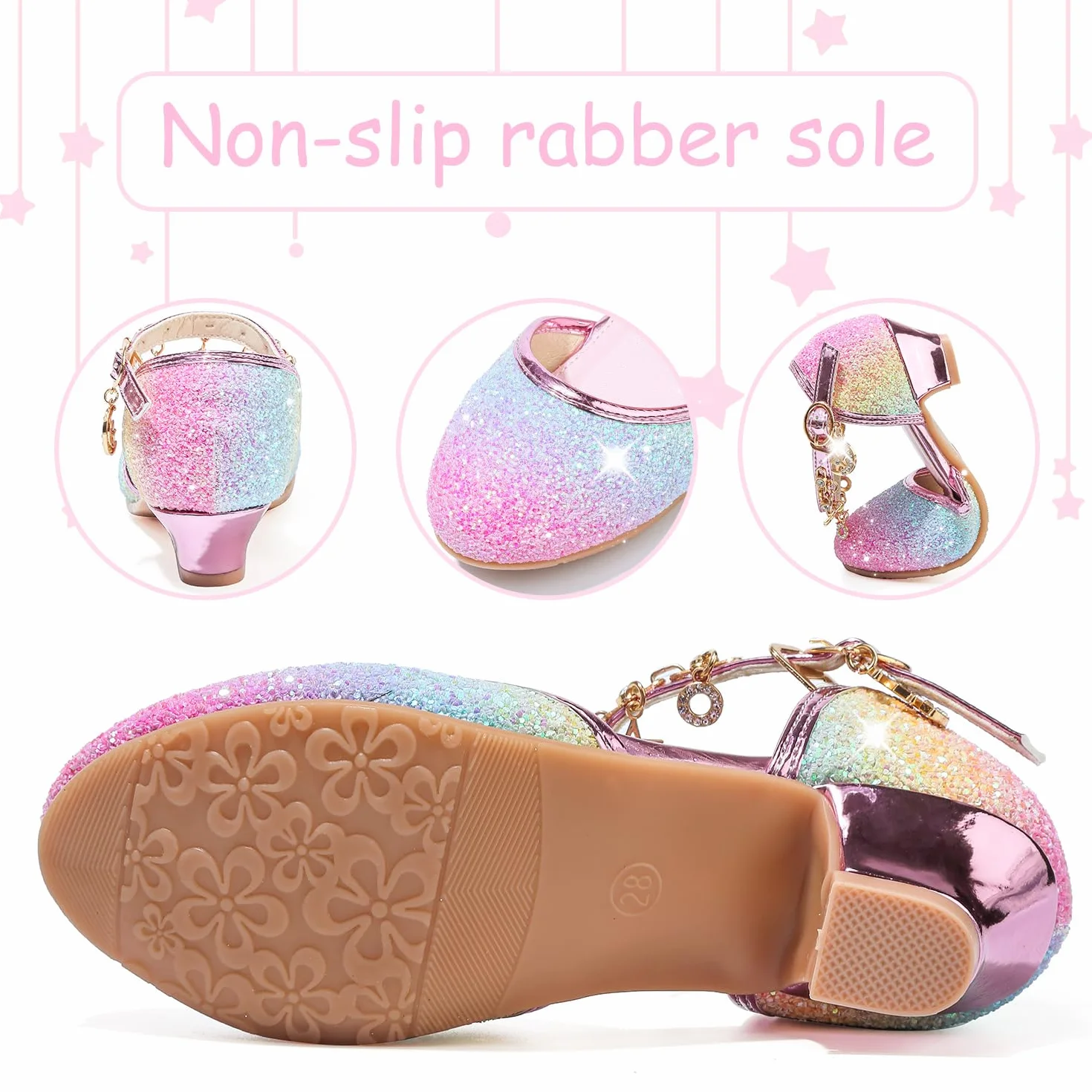 Buty księżniczka dziewczyna cekiny przebranie na wysokim obcasie Cosplay ślub Boże Narodzenie rocznica ceremonia przyjęcie tancerki baletki sandały kryształ bling