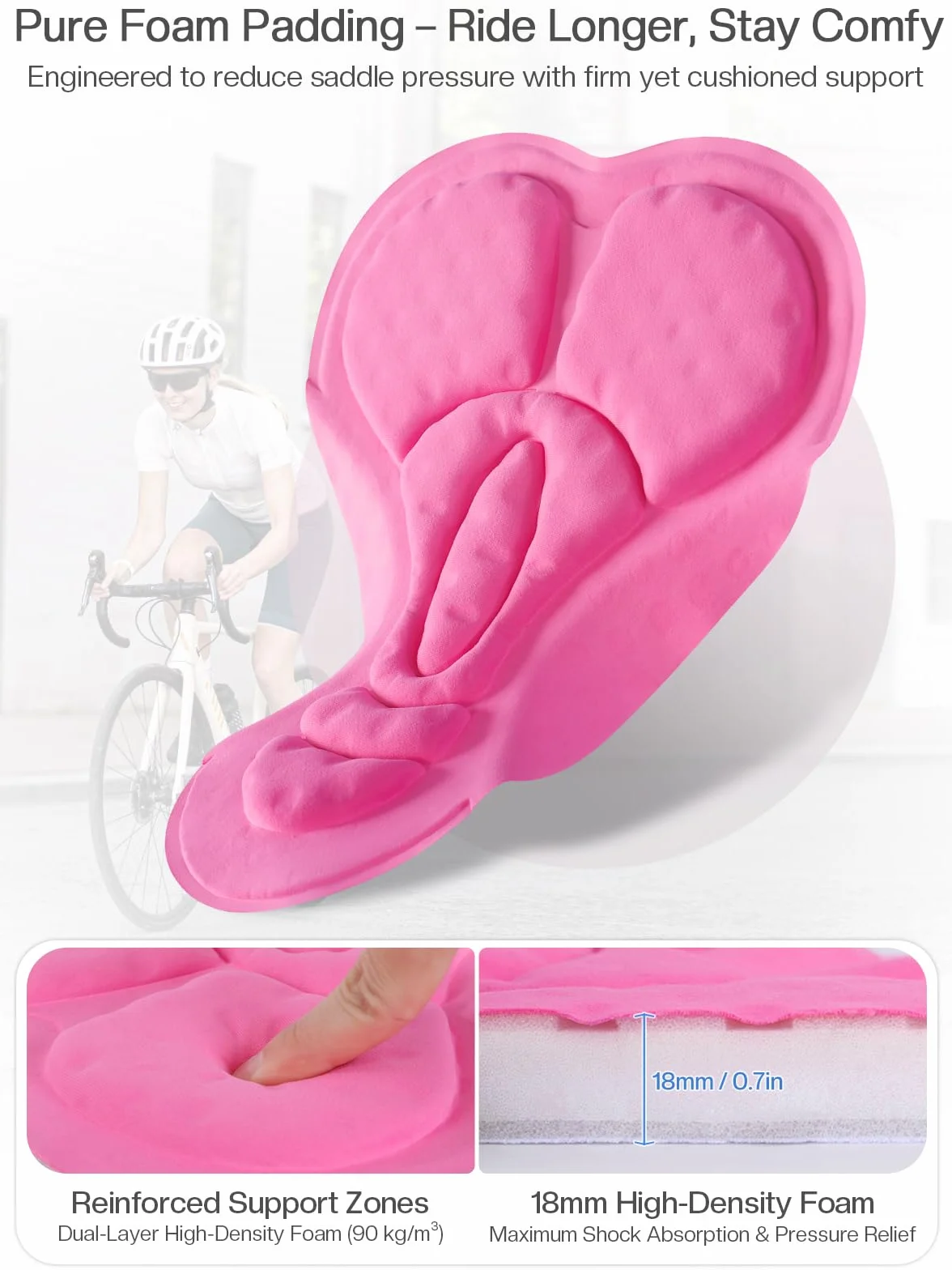 BERGRISAR Spodenki rowerowe 4D, damskie spodenki rowerowe z kieszeniami, spodenki rowerowe