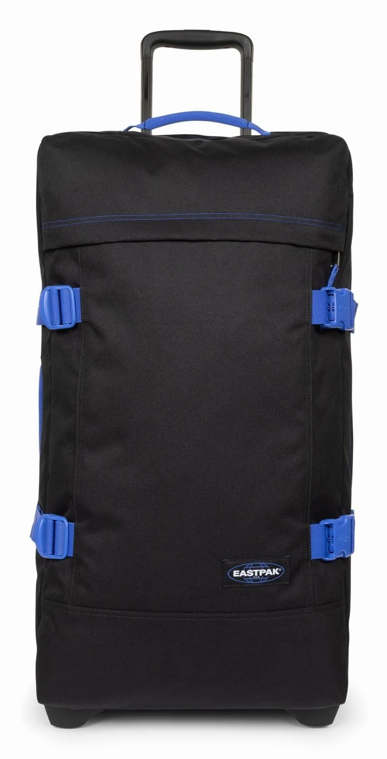 Eastpak Tranverz M walizka podróżna średniej wielkości z zamkiem TSA, dwoma przegródkami i paskami kompresyjnymi, pojemność 78 l, 67 x 35,5 x 30 cm - Kontrast czarno-niebieska