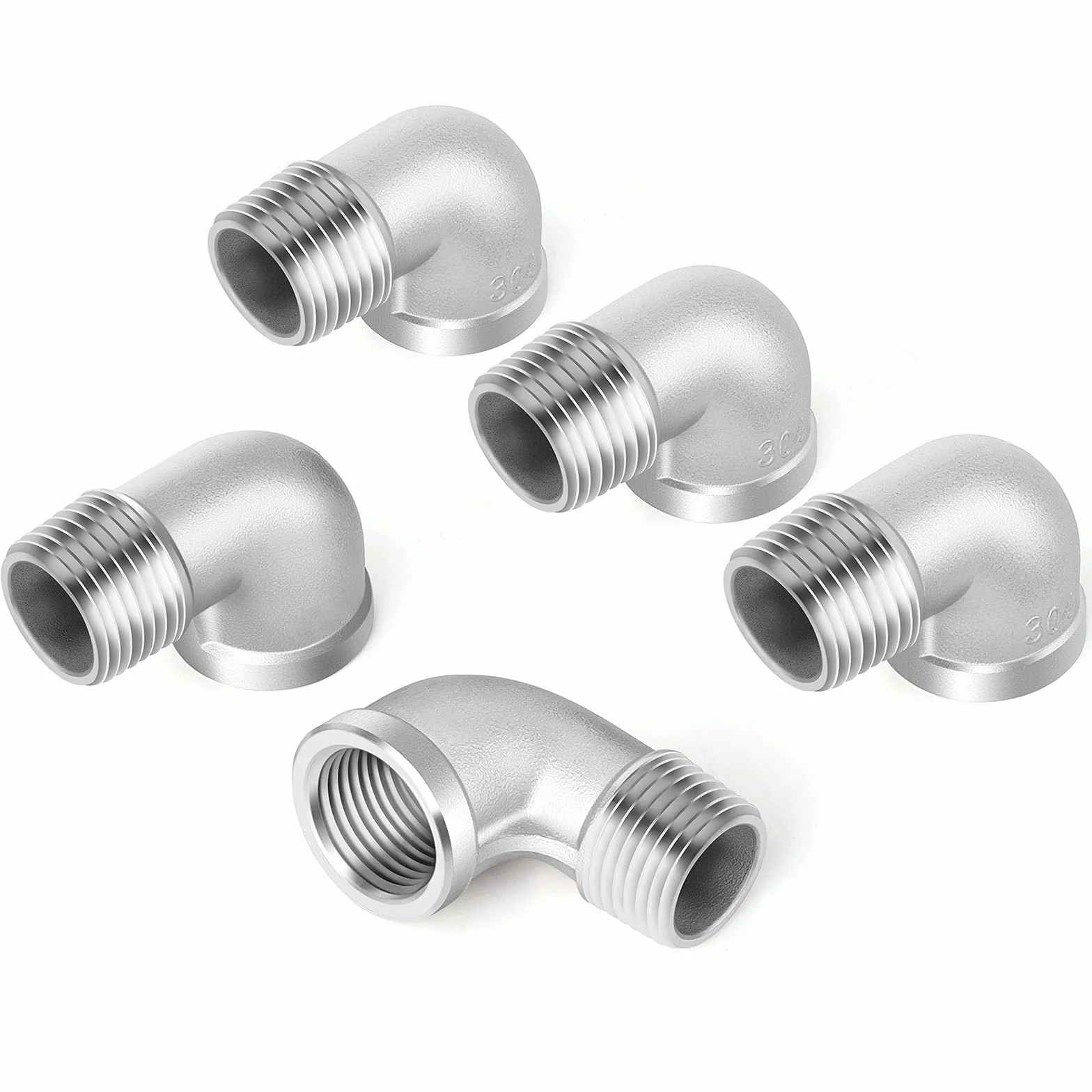 5 sztuk ze stali nierdzewnej 304 złącza kolanowe 90 stopni, złączki rurowe BSP 1/4 "męskie do 1/4" żeńskie