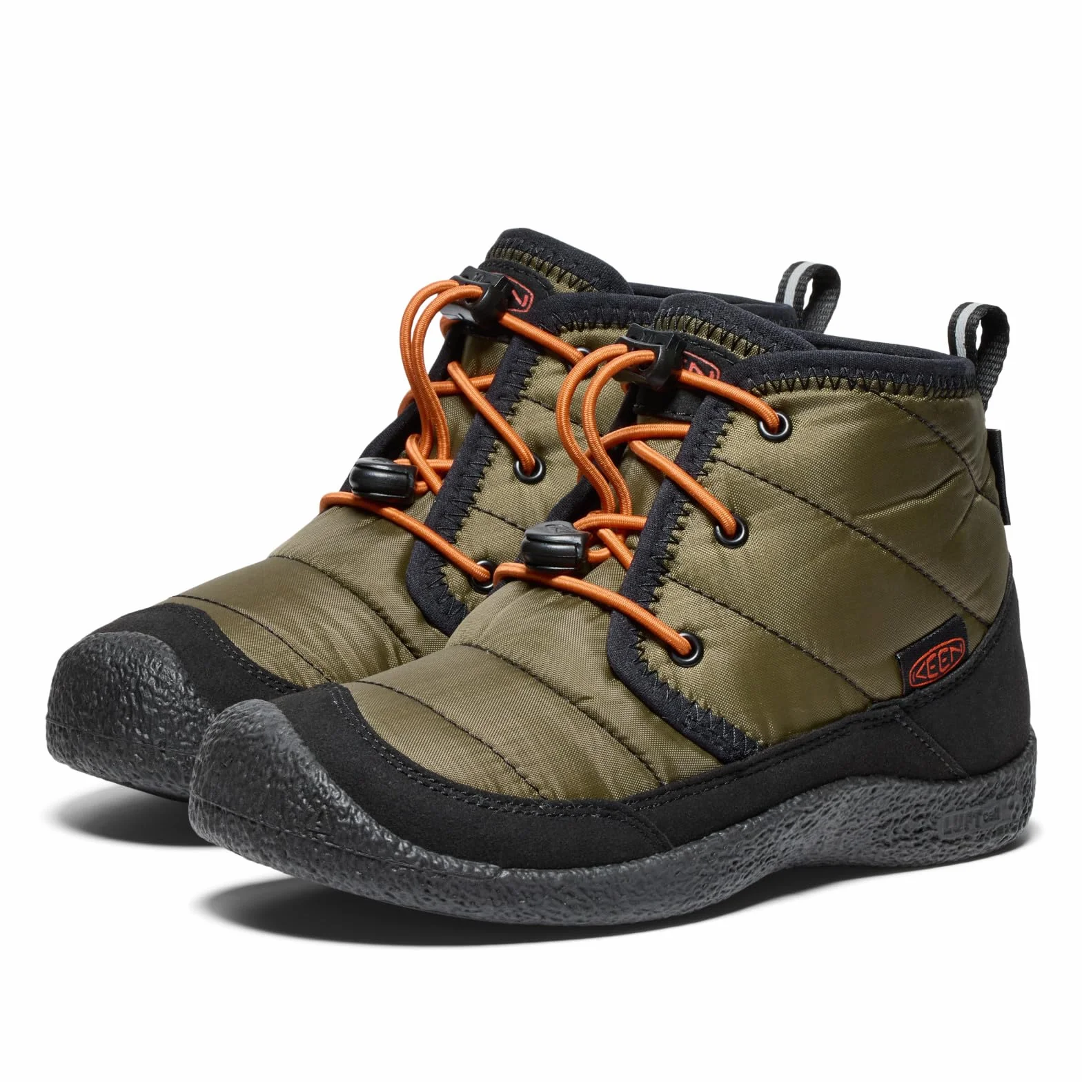 KEEN Howser 2 Chukka wodoodporne buty dziecięce, Ciemny oliwkowy złoty płomień, 37 EU