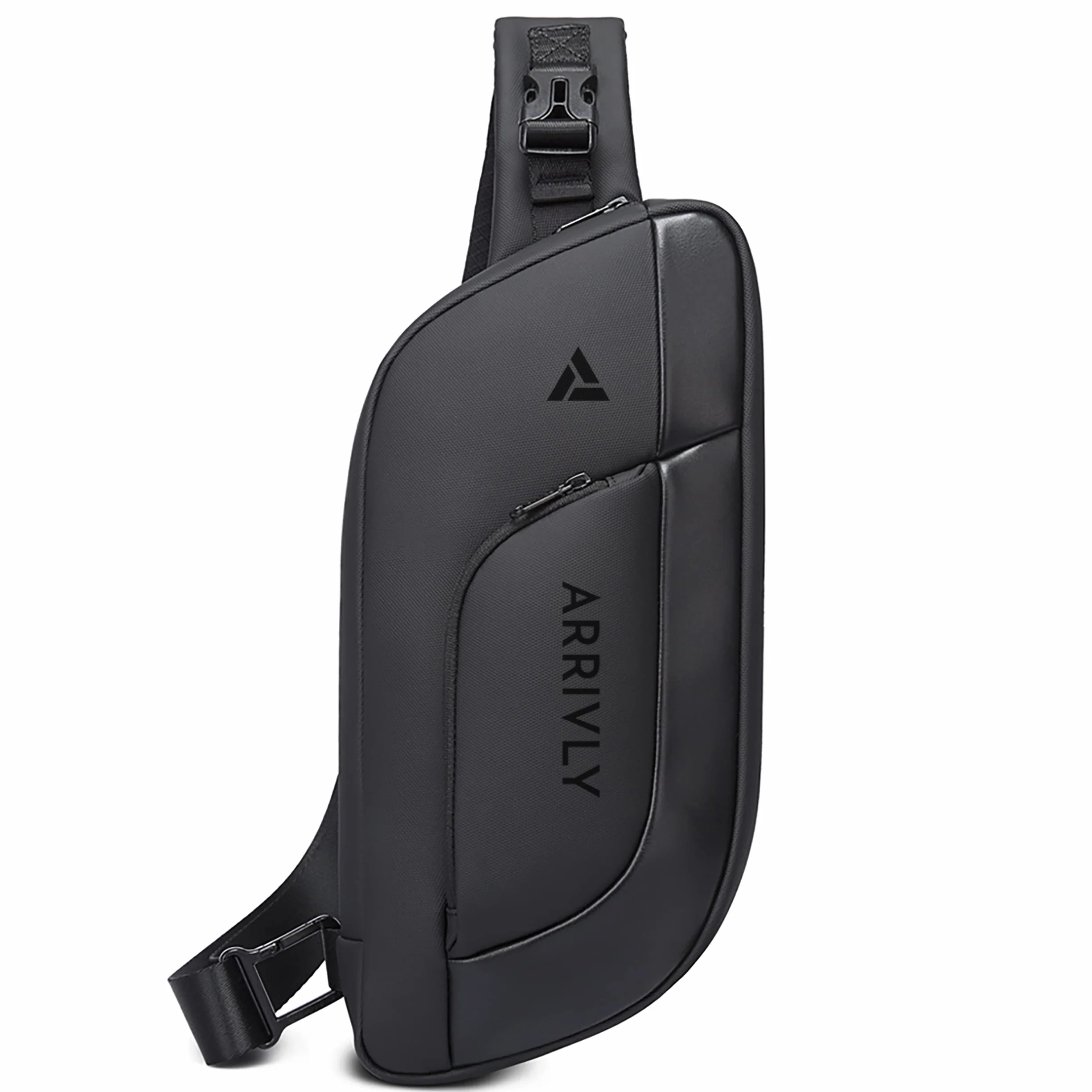 Arrivly Torba na ramię dla kobiet i mężczyzn, torba crossbody, torba na ramię, torba na klatkę piersiową, dla chłopców, na podróż, outdoor, czarna