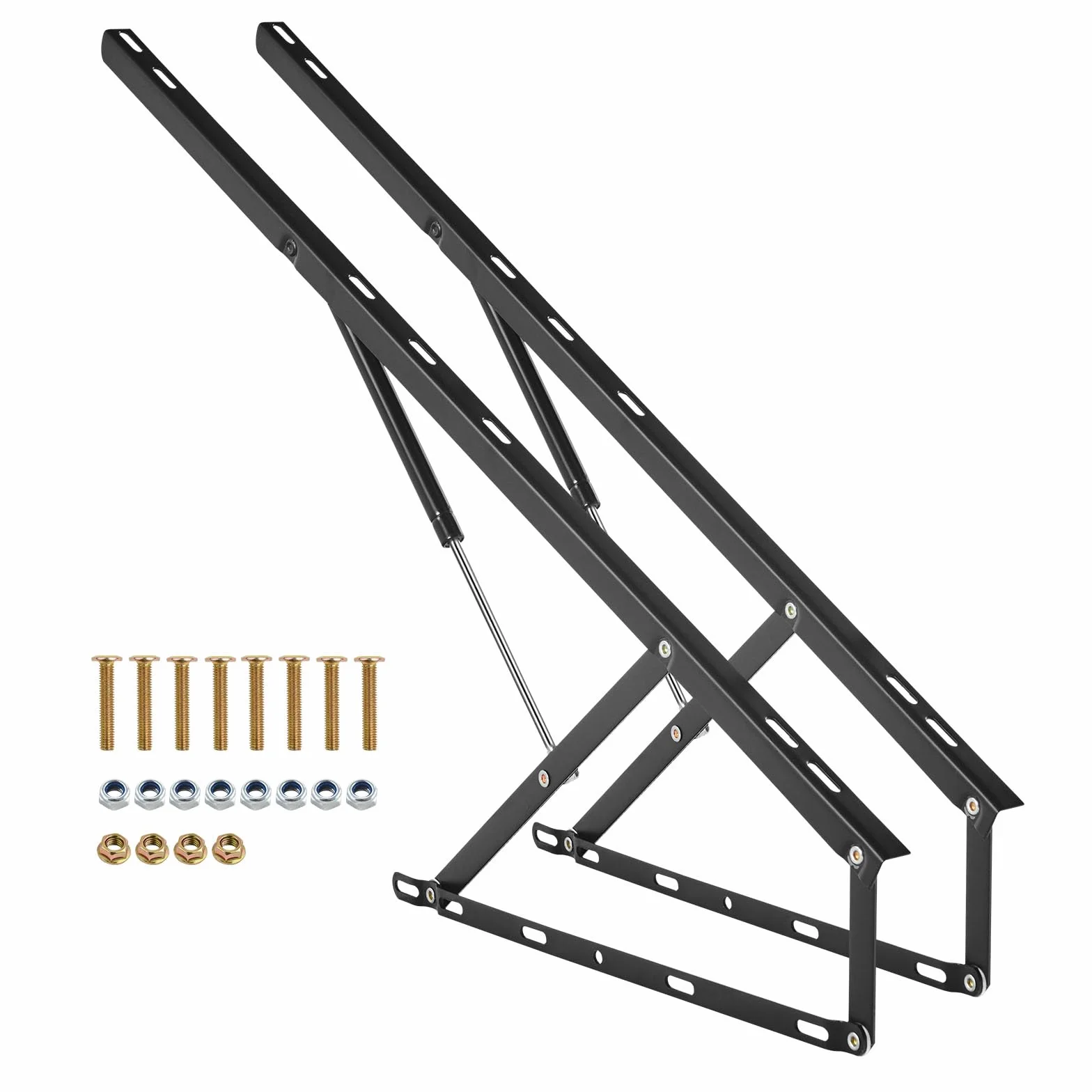 VEVOR Podnośnik do łóżka, 150 x 180 cm, kompatybilny rozmiar łóżka, nośność 69 kg, zestaw sprzętu mechanicznego do samodzielnego wykonania, pionowy Deluxe, pneumatyczna dźwignia, wytrzymałe podparcie