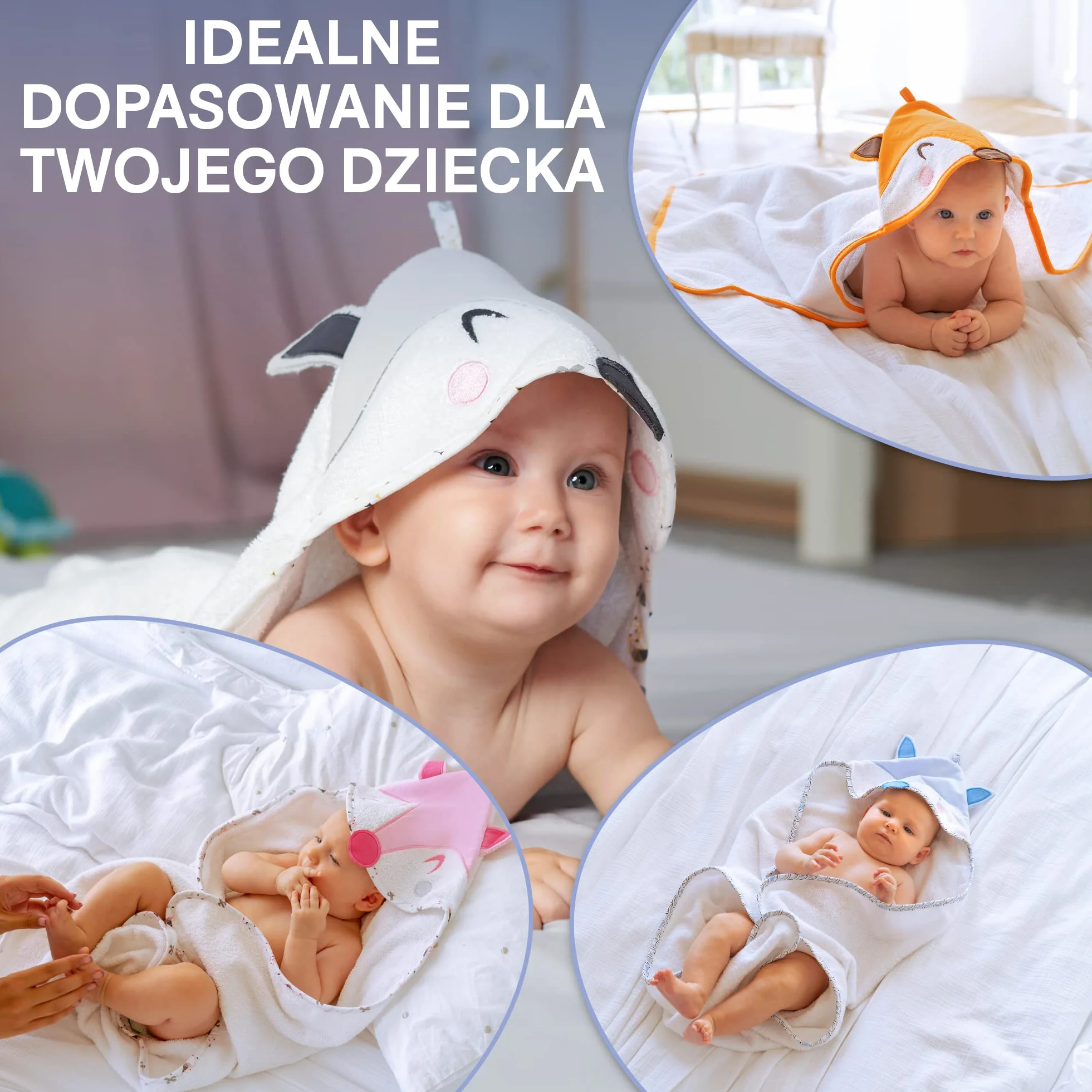 Sweety Fox Ręcznik kąpielowy dla dziewczynek i chłopców – ręcznik z kapturem dla niemowląt, 100% bawełna ekologiczna, certyfikat Oeko Tex, bez chemikaliów – ręcznik dla niemowląt z kapturem 70 x 70