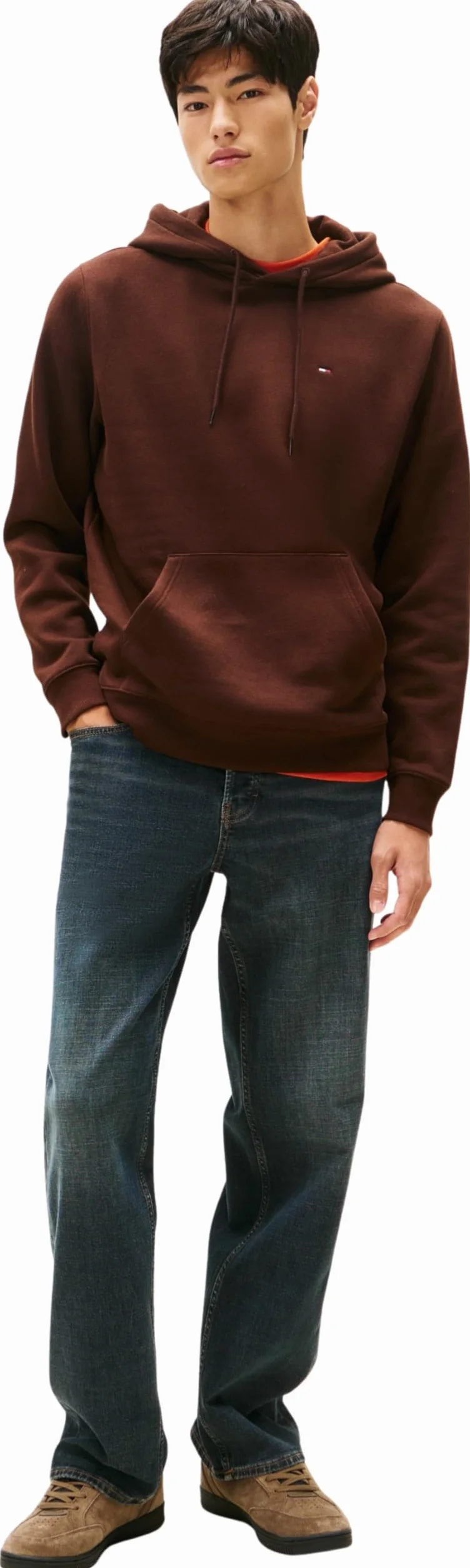 Tommy Jeans Męska bluza z kapturem TJM REG S FLAG Brązowy Rich Brown XXL