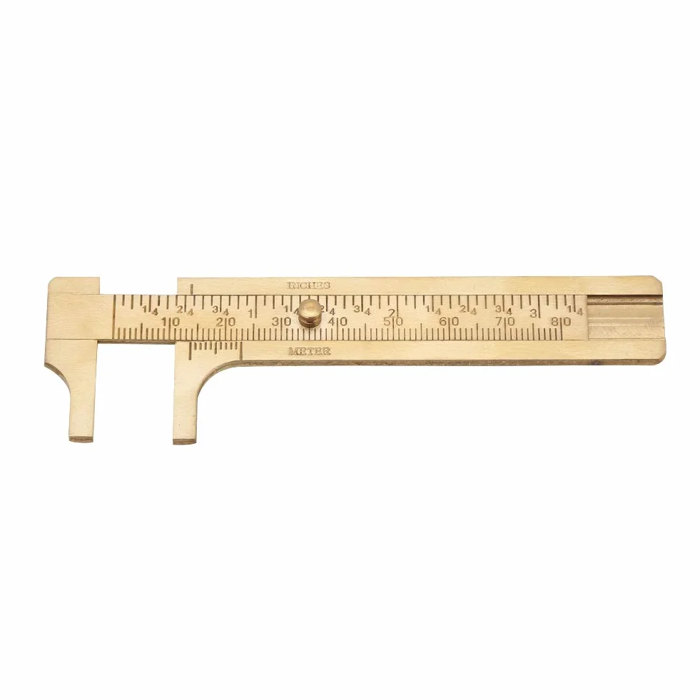 Suwmiarka Akozon Vernier z podwójną skalą mm/cale Mosiężne narzędzie pomiarowe (80 mm)