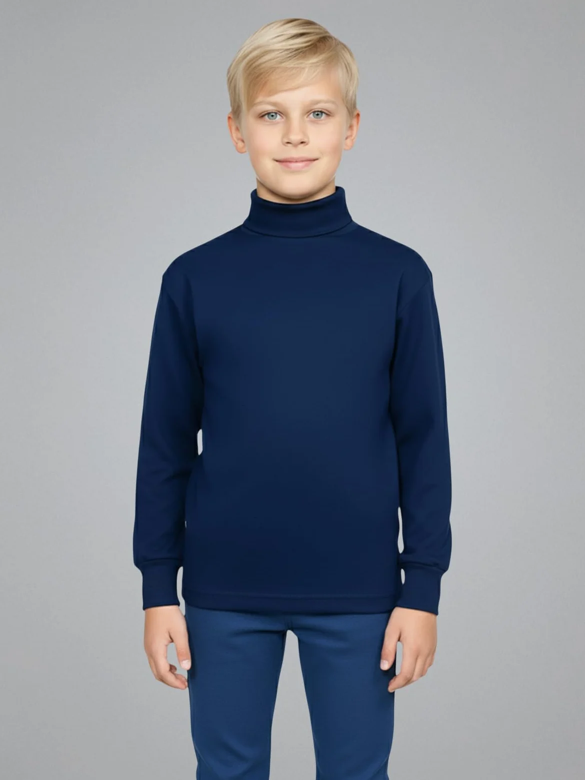 Lux Cott's Wool Chłopięcy top termiczny z wysokim dekoltem i pełnymi rękawami | top termiczny z wysokim dekoltem dla chłopców | 2 sztuki