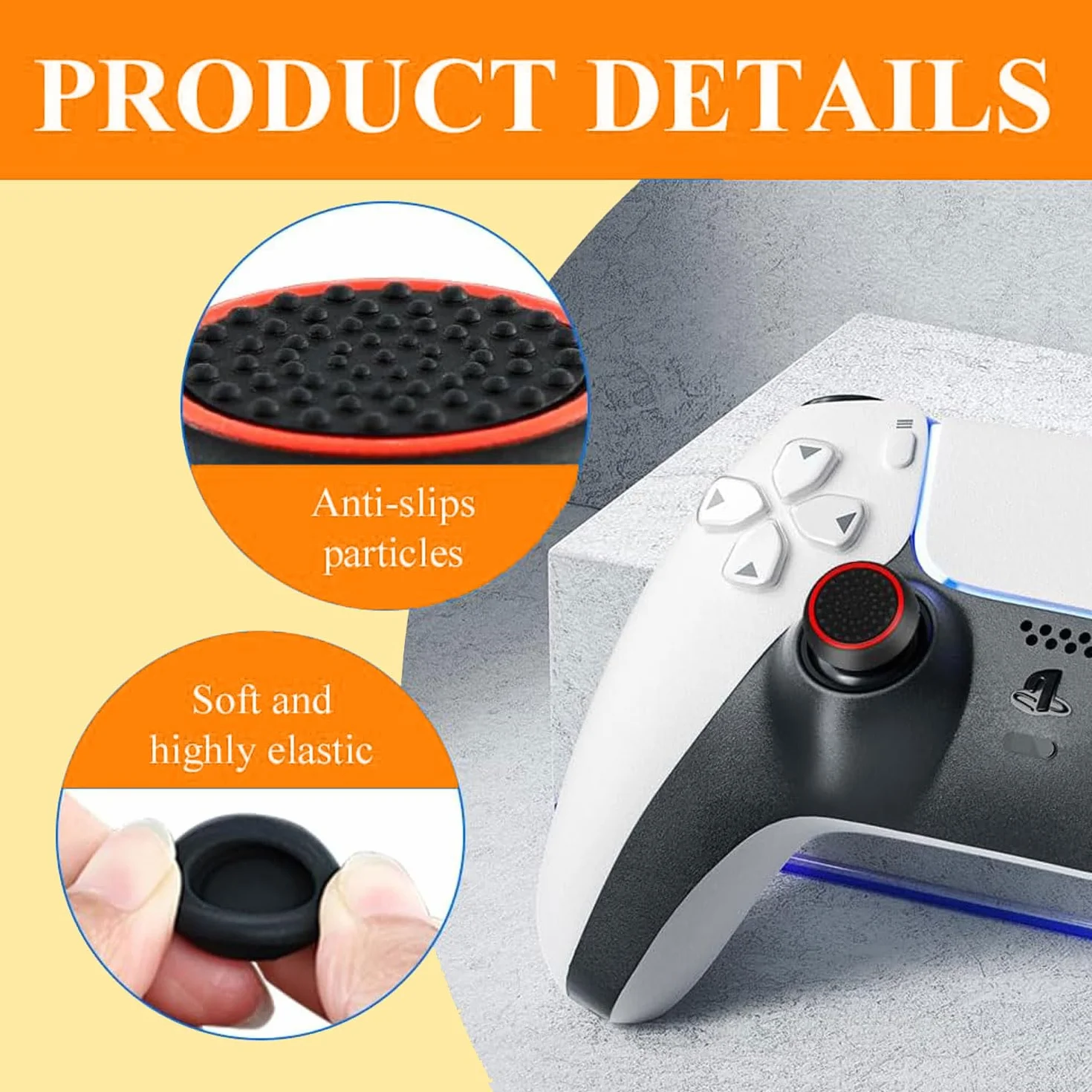 20 sztuk silikonowych kapsułek zamiennych do Joysticka, antypoślizgowa osłona ochronna na pokrętła kontrolera, kompatybilna z PS5, PS4, dla akcesoriów do kontrolerów gier Comfort