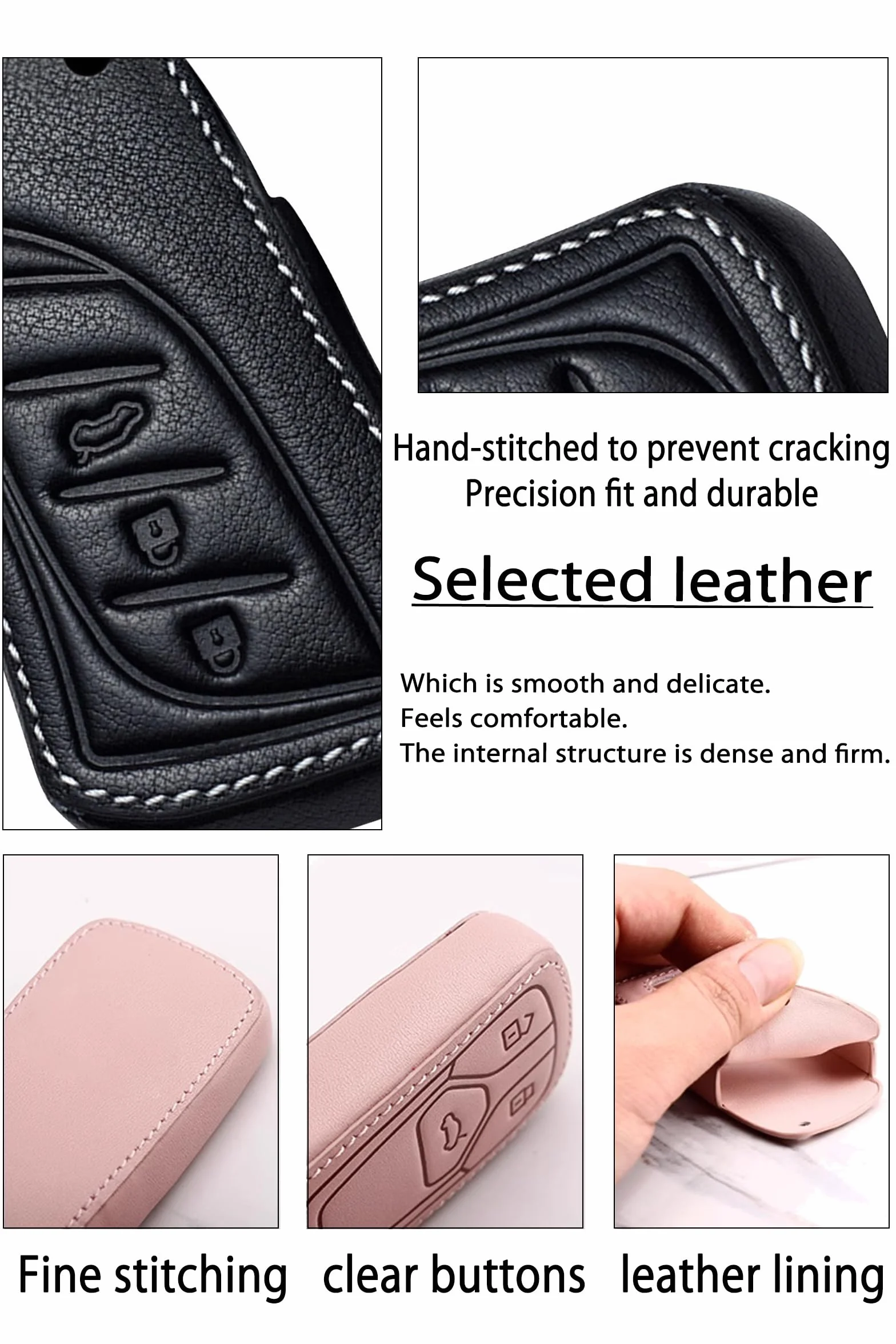 Ontto Etui na kluczyki samochodowe pasuje do Lexus LBX UX 300e GX460 ES250 ES300h LC500h UX200h UX250h NX300h 2020-2025, etui na klucze z poliuretanowe skóry, osłona kluczy, zabezpieczenie kluczy 3