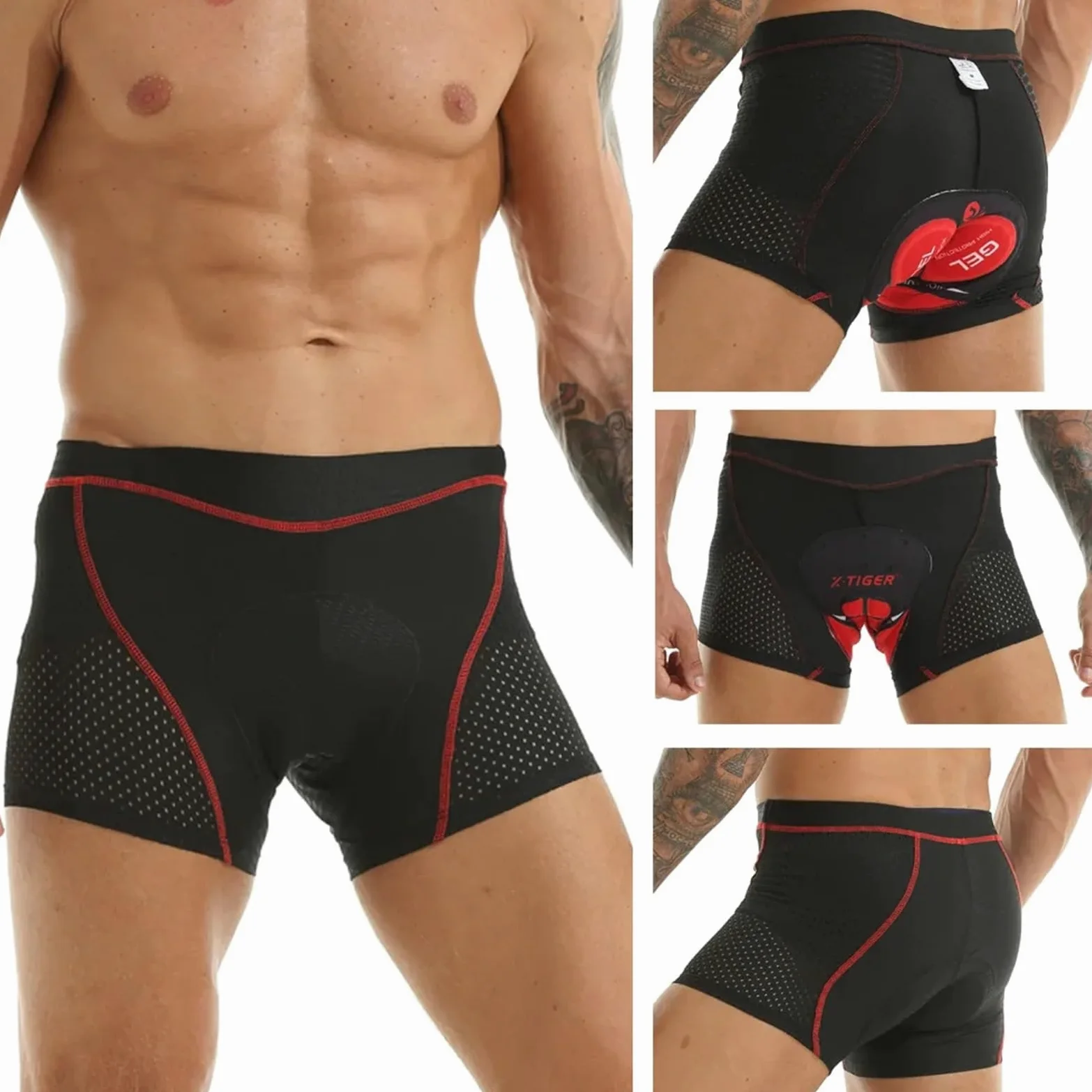 Spodenki rowerowe Bielizna rowerowa Górski rower górski Rower Spodenki rowerowe Jazda na rowerze Bielizna sportowa Rajstopy kompresyjne Spodenki 5D Padded (ulepszona bielizna, M)
