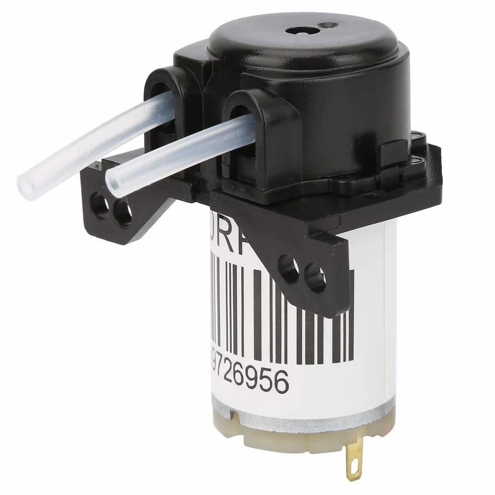 Miniaturowa Cicha Pompa Perystaltyczna, Pompa Perystaltyczna 6 V, Miniaturowa Cicha Pompa Perystaltyczna Miareczkowanie DC Samozasysająca Pompa(6V Right -angle black)