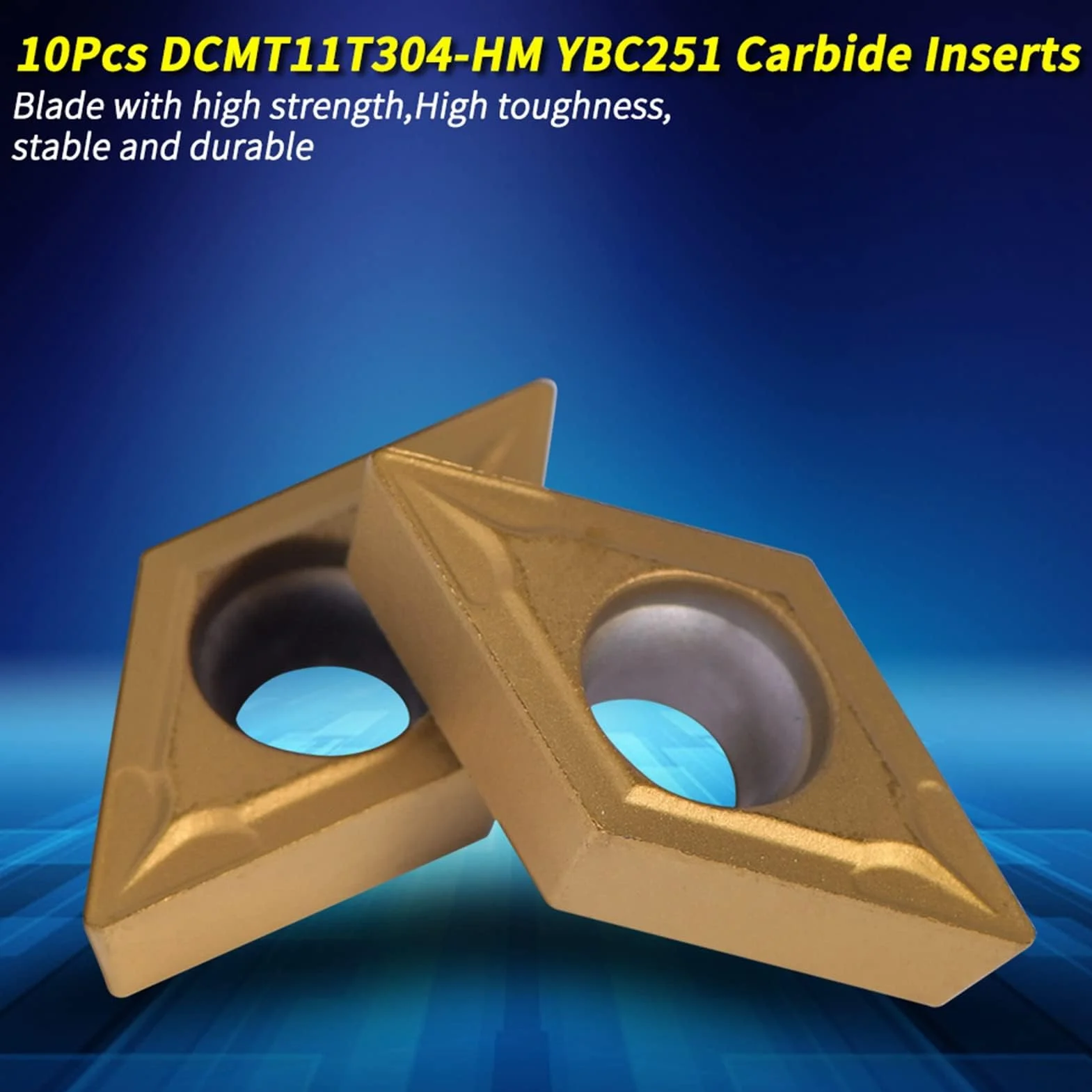 10 Sztuk Końcówki z Węglika CNC Wkładki Nóż do Cięcia DCMT11T304-HM YBC251 Narzędzia Tokarskie do Drewna Uchwyt Wkładka Zamienna z Pudełkiem