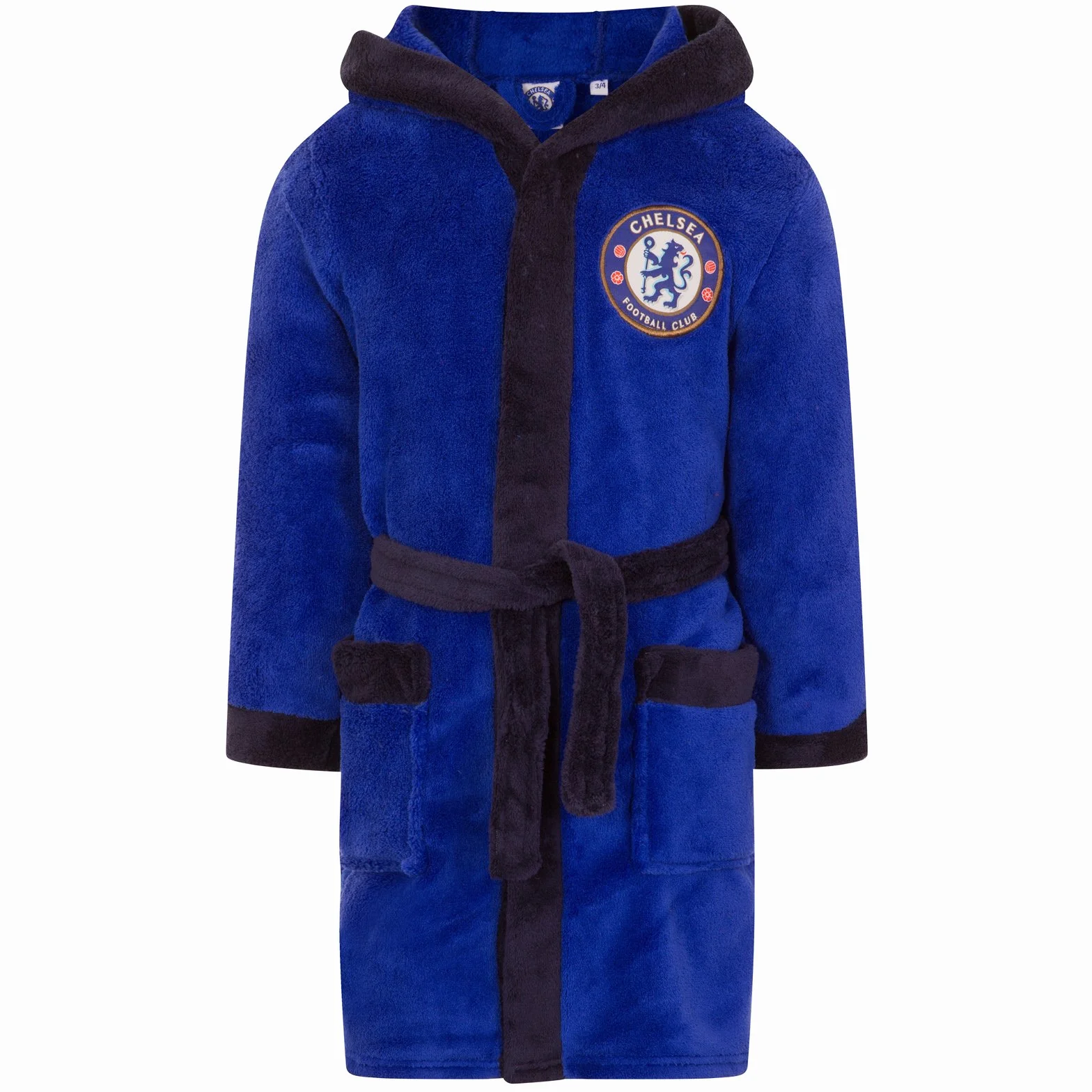 Chelsea F.C. Szlafrok chłopięcy z kapturem polarowy oficjalne gadżety piłkarskie