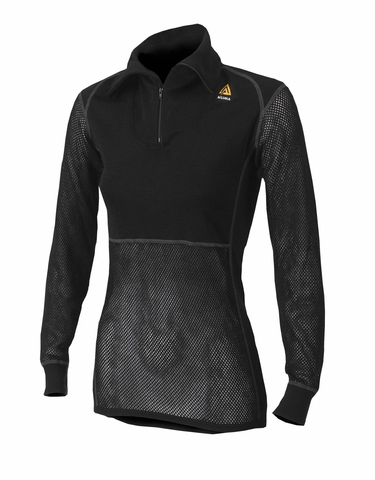 Aclima WoolNet koszulka polo z zamkiem błyskawicznym damska Jet Black rozmiar XL 2019 bielizna