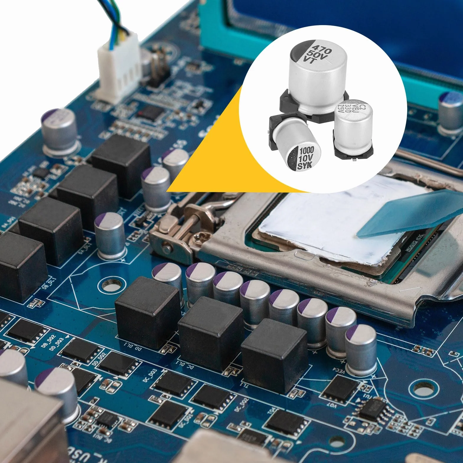 QUARKZMAN 3.3uF 50V Aluminiowe kondensatory elektrolityczne, niska impedancja urządzenie do montażu powierzchniowego Kondensator elektrolityczny do obwodu drukowanego TV, 4x5,4 mm, 20 sztuk