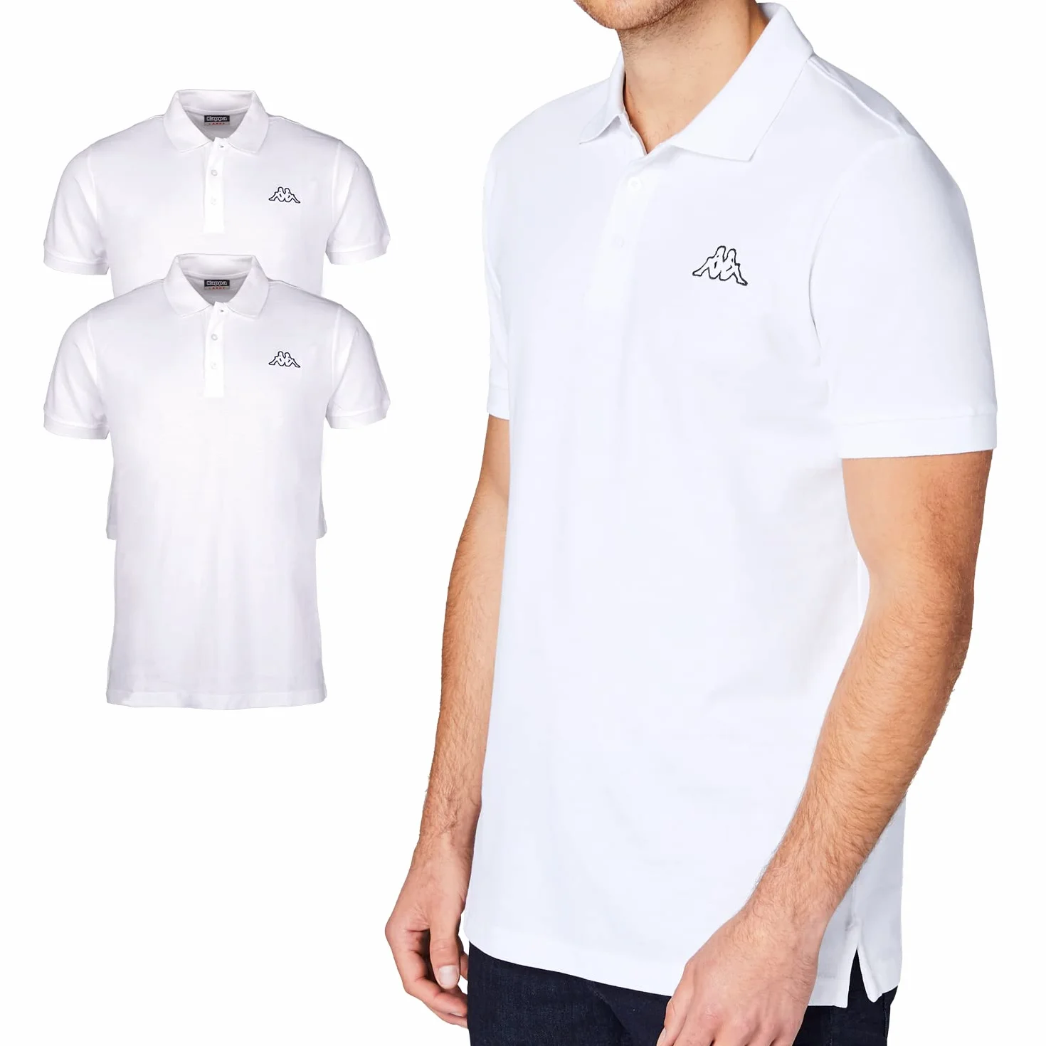Kappa Męska koszulka polo Venist w opakowaniu 2 szt. w rozmiarze M - 5XL | koszulka polo z nadrukiem logo | Basic koszulka polo dla mężczyzn | koszulka polo z krótkim rękawem do uprawiania sportu, na