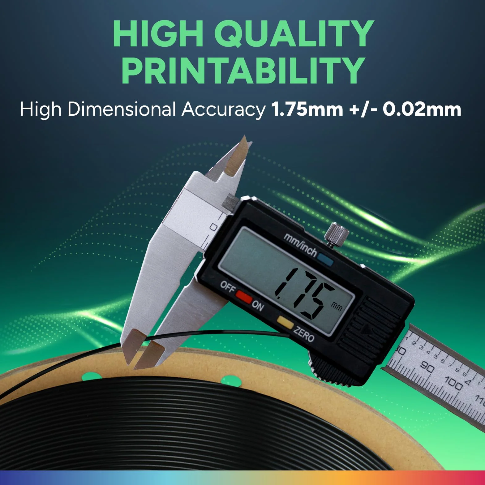 OVERTURE TPU Filament 1.75mm Flexible TPU Roll, 95A Soft 3D Printer Filament, 1kg Spool (2.2 lbs), Dimensional Accuracy +/- 0.02 mm (Black)