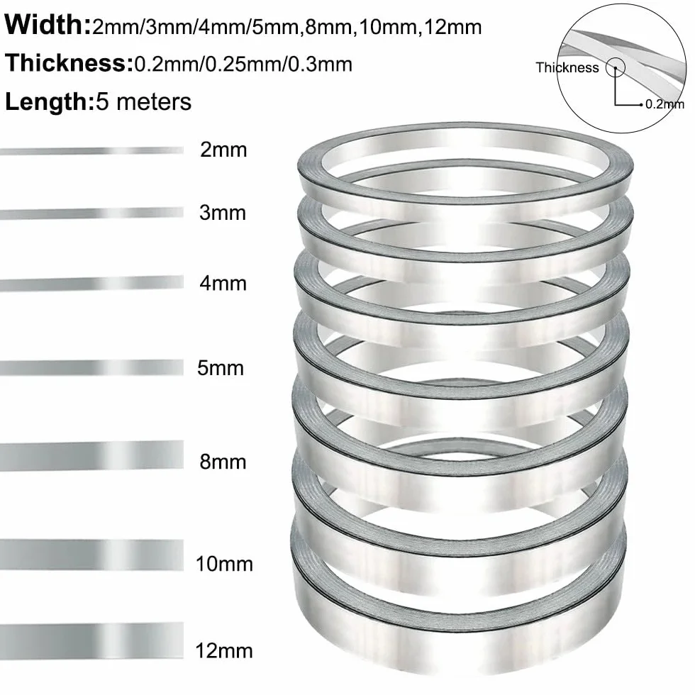 5M Pure Nickel Strip for Lithium Battery Packs, High-Conductivity Battery Connector & Electrical Appliance Material (Nickel Strip Roll)(10x0.3mm)