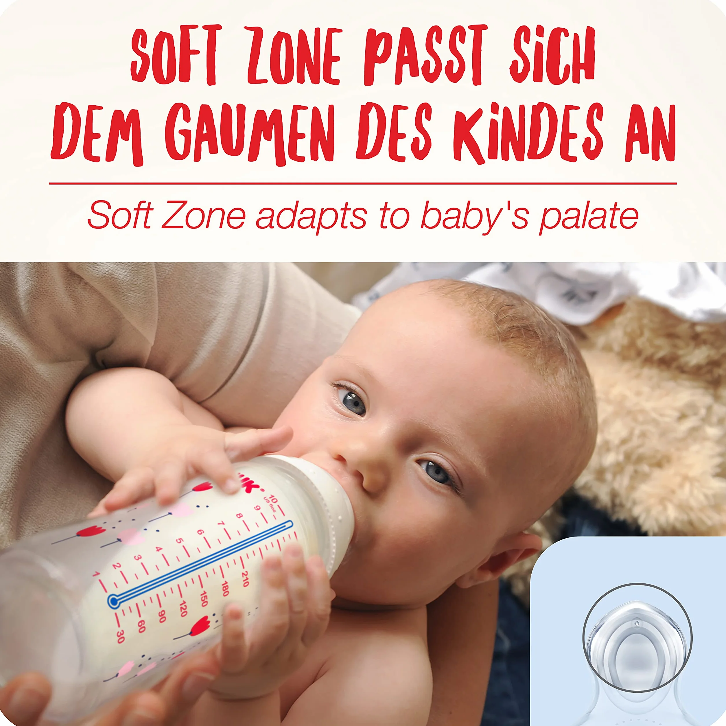 Nuk 10225252 Zestaw Butelek Niemowlęcych, 0-6 miesięcy