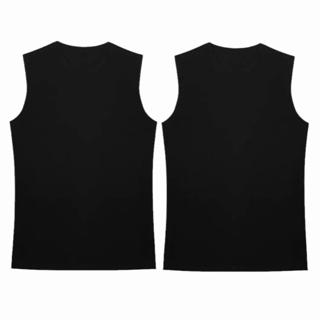 Męskie koszulki bez rękawów Kamizelka Casual Tank Tops, Czarny Czarny, S