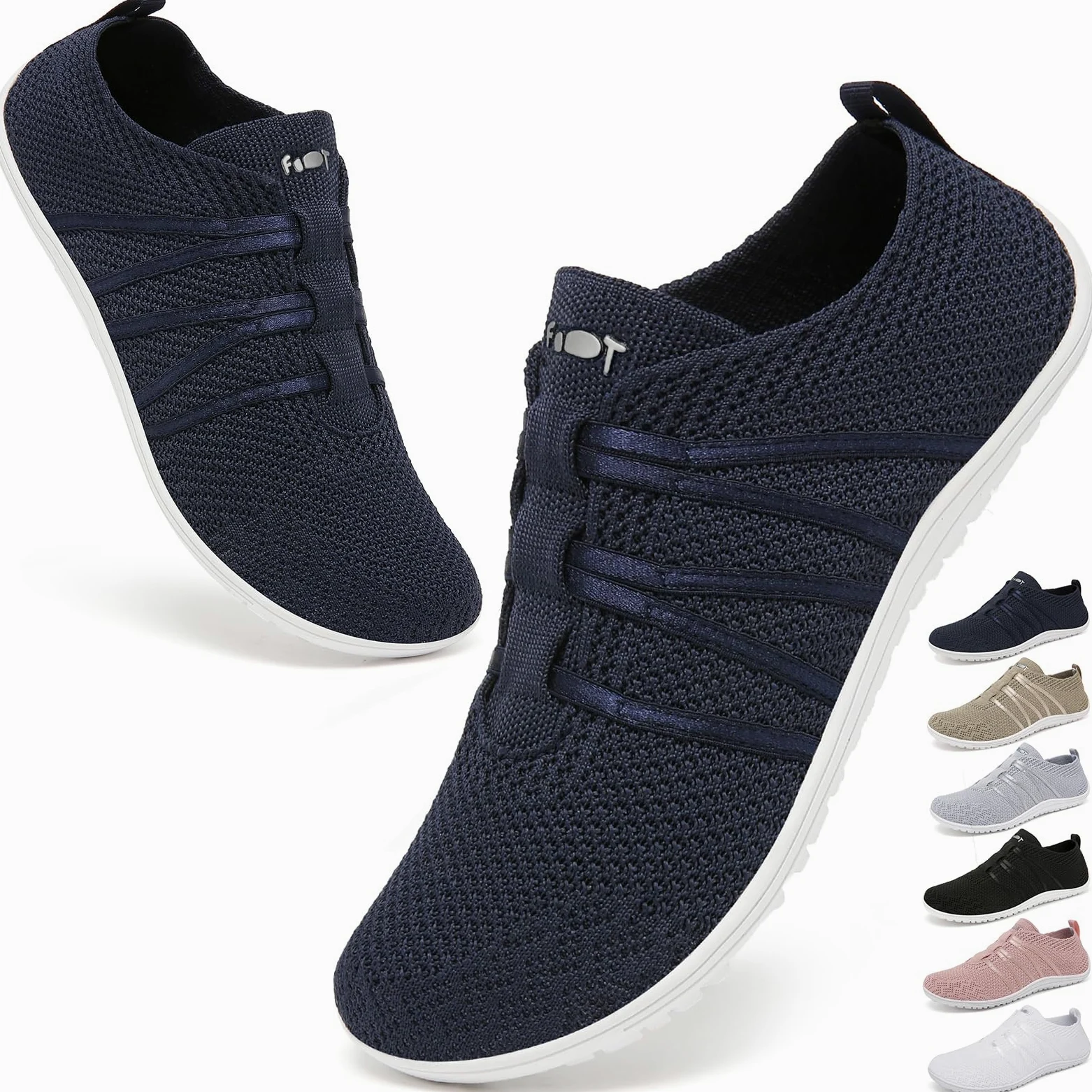 Wizshoe Buty Boso Damskie i Męskie, Wygodne Slip-On Sneakers, Oddychające Buty Fitness z Podeszwą Zero-Drop