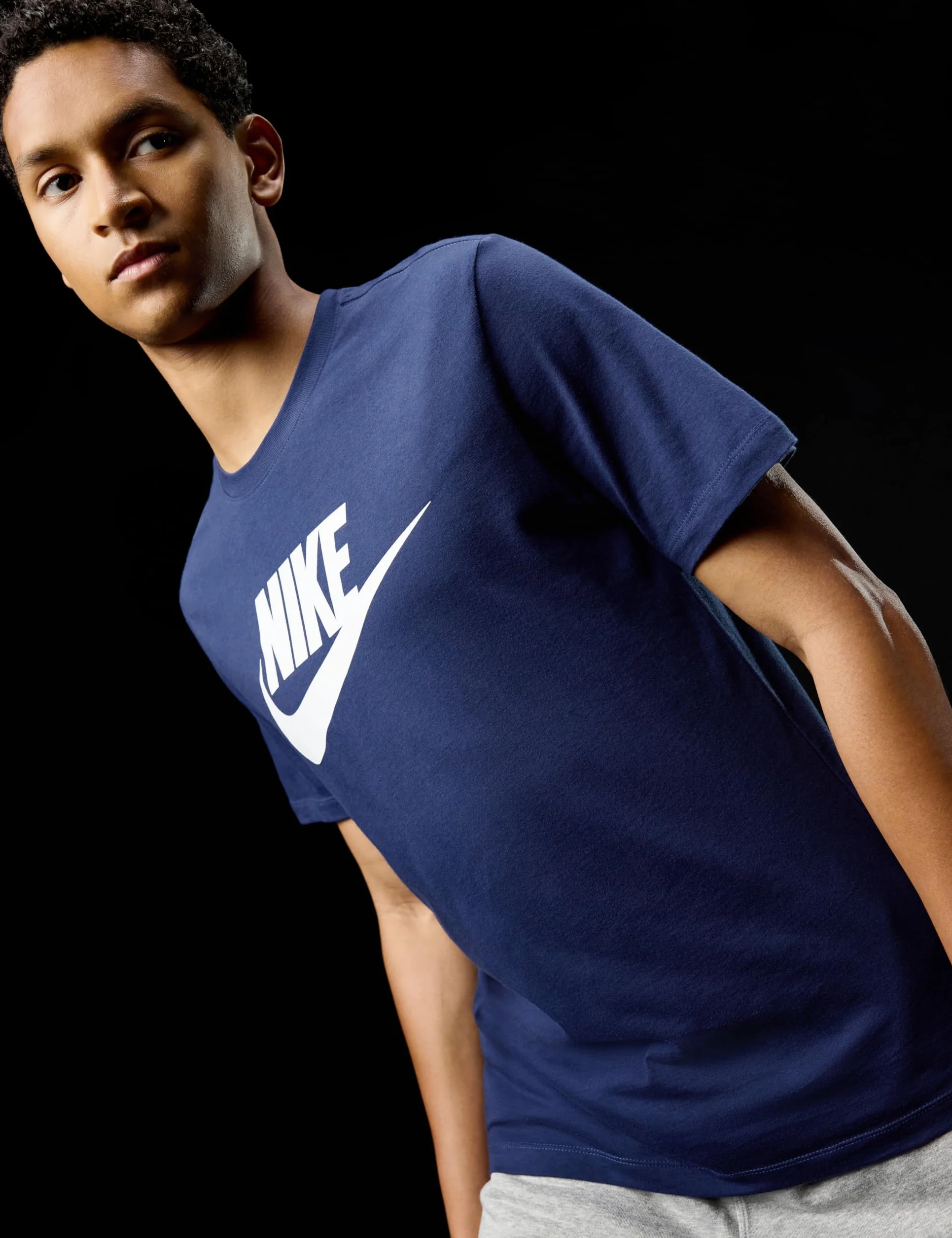 NIKE Męska koszulka M Nsw Icon Futura, Midnight granatowy/biały, XXL