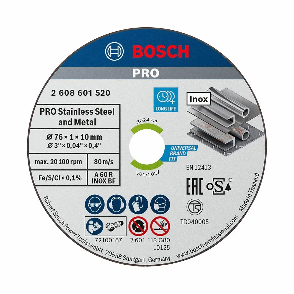 Bosch Accessories 5 sztuk ściernic Expert for Inox (do stali szlachetnej, 76 x 10 x 1 mm, akcesoria do szlifierki kątowej)