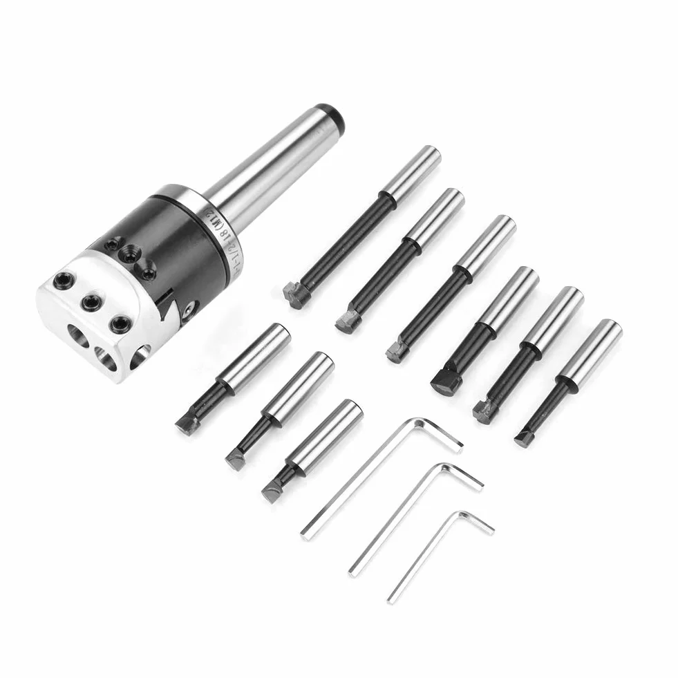 Zestaw Głowicy Wytaczarskiej z Głowicą Wytaczarską MT3-M12 F1-12 50 Mm i 9 Szt. Wytaczaków 12 Mm Nadających Się do Frezowania, Kształtowania i Wiercenia