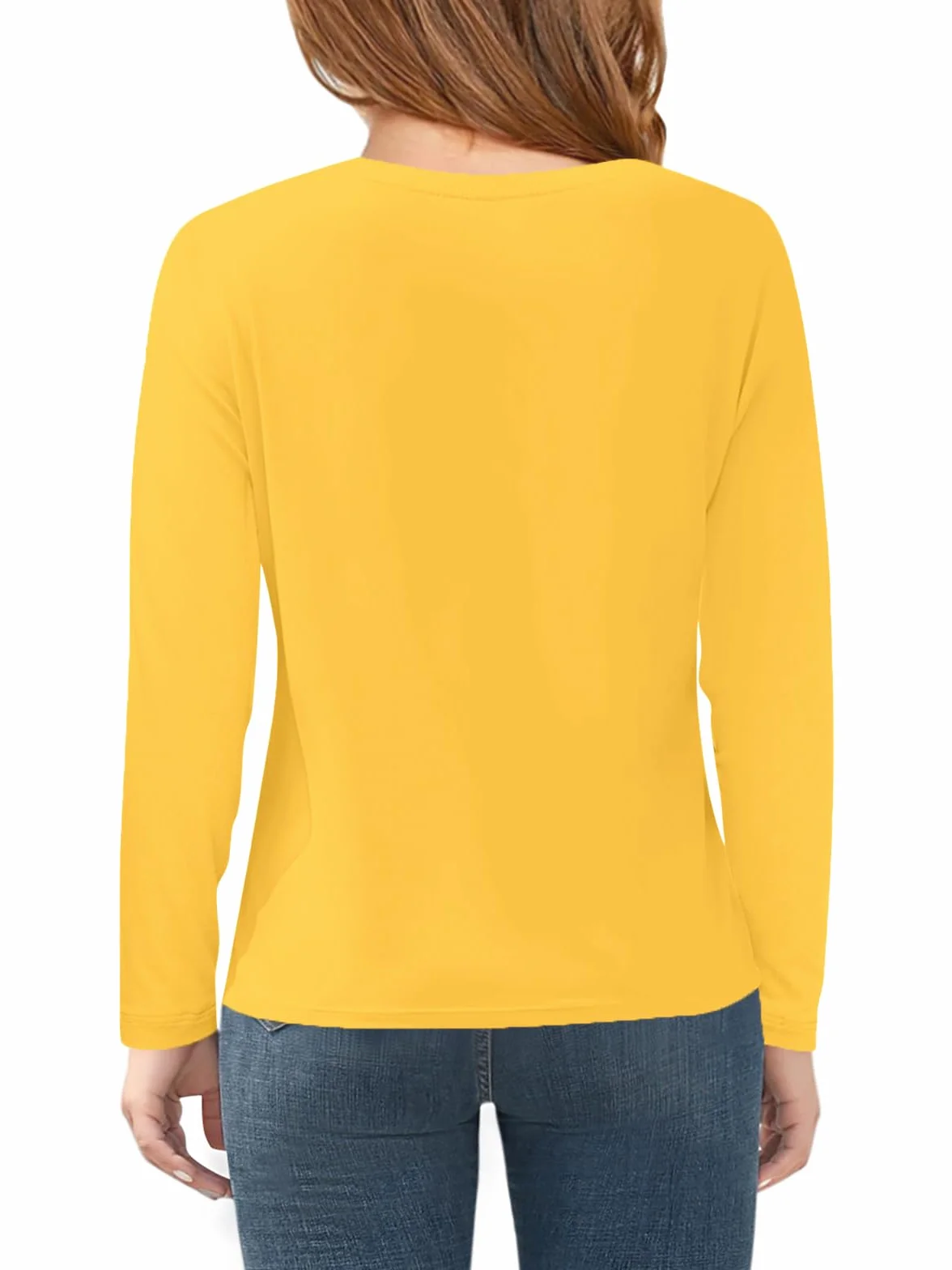Haloumoning Dziewczęcy T-shirt z długim rękawem, okrągły dekolt, dla dzieci, jednokolorowa, śliczna koszulka z długim rękawem, casualowa, basic, 5-14 lat