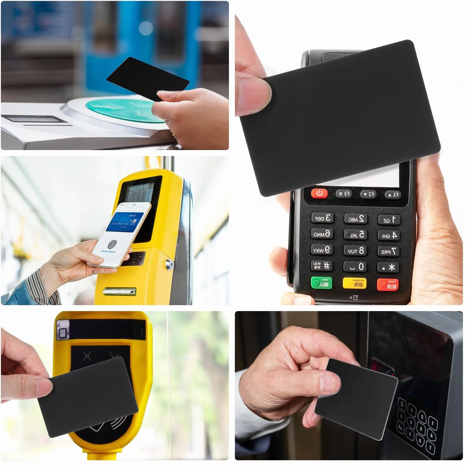 20 szt. czarnych kart NFC NTAG215 do wielokrotnego zapisywania puste karty z chipem, pamięć 504 bajtów, kompatybilne z urządzeniami obsługującymi NFC, programowalne znaczniki NFC z PCW dla firm
