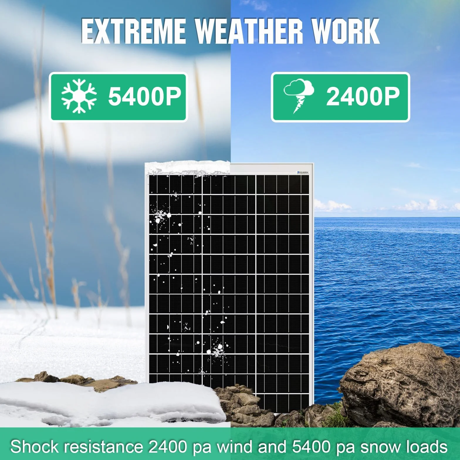 ECO-WORTHY Monokrystaliczny panel słoneczny, ogniwo słoneczne 240 W, zawiera moduł solarny 12 V + regulator ładowania 30 A + kabel 5 m + klamry do kamperów